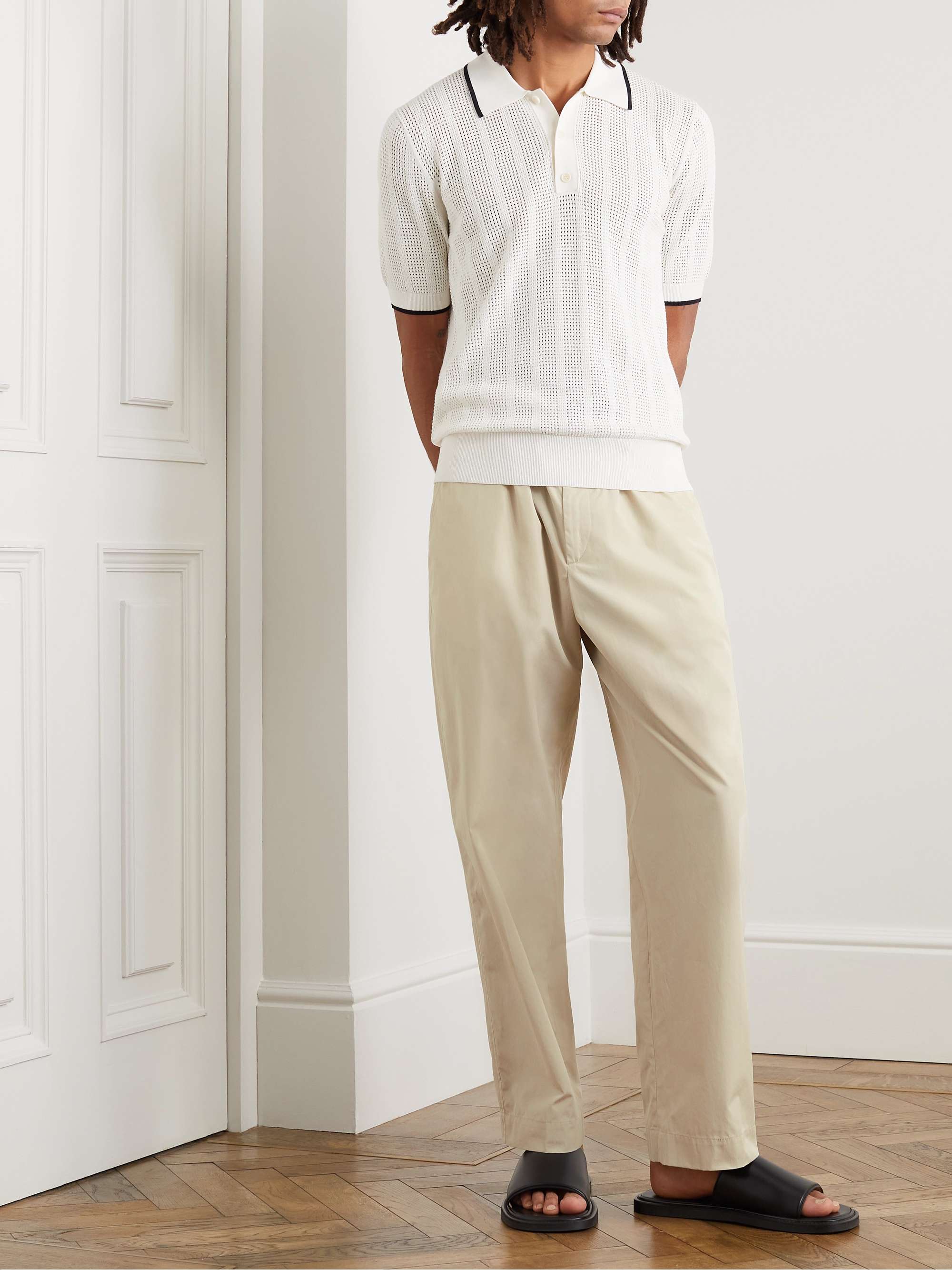 Penny Straight-Leg Cotton-Canvas Drawstring Trousers