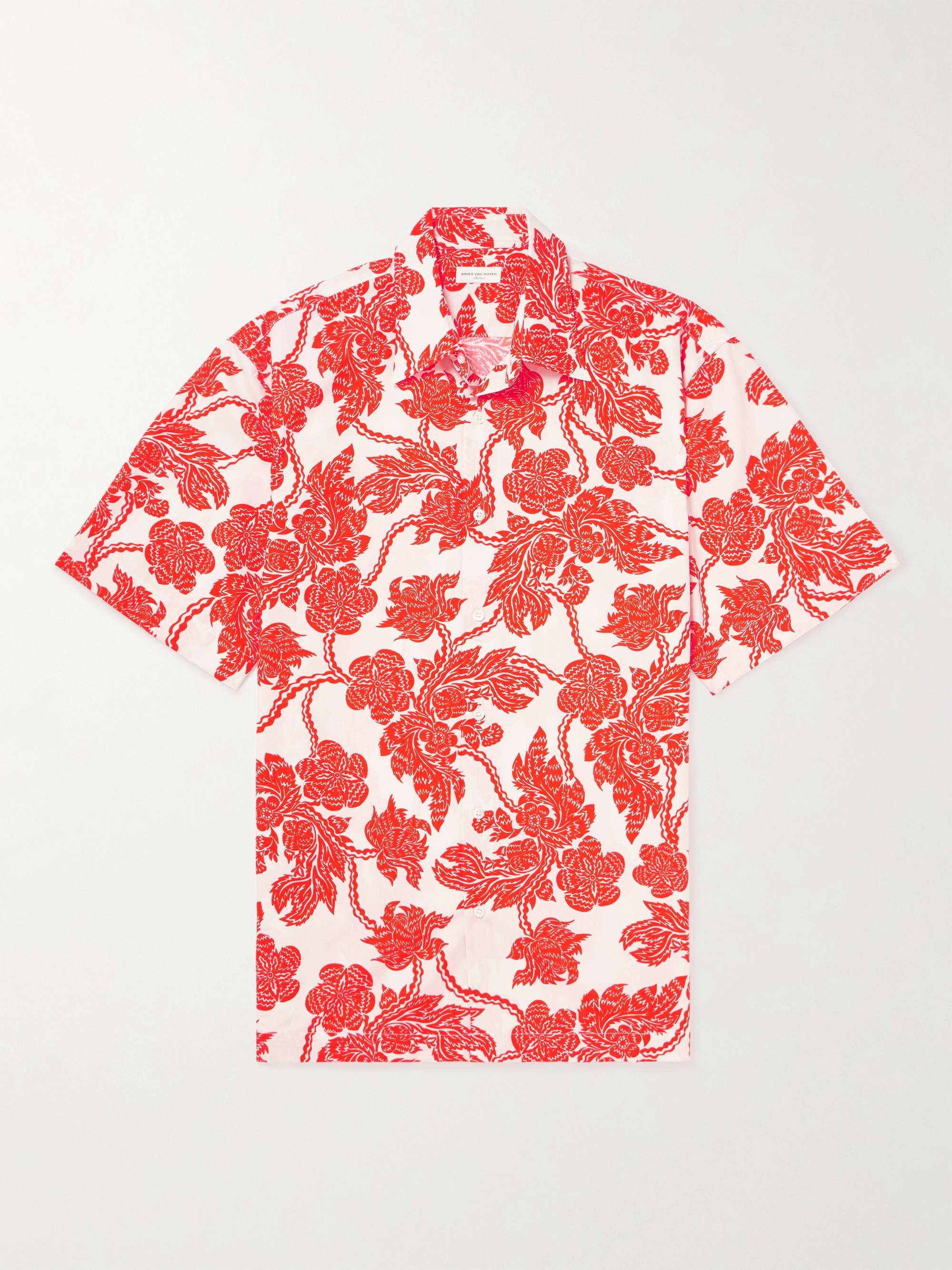 DRIES VAN NOTEN Cassidye Floral-Print Cotton-Poplin Shirt for Men Dries van noten 23ss  柄シャツ cassidye