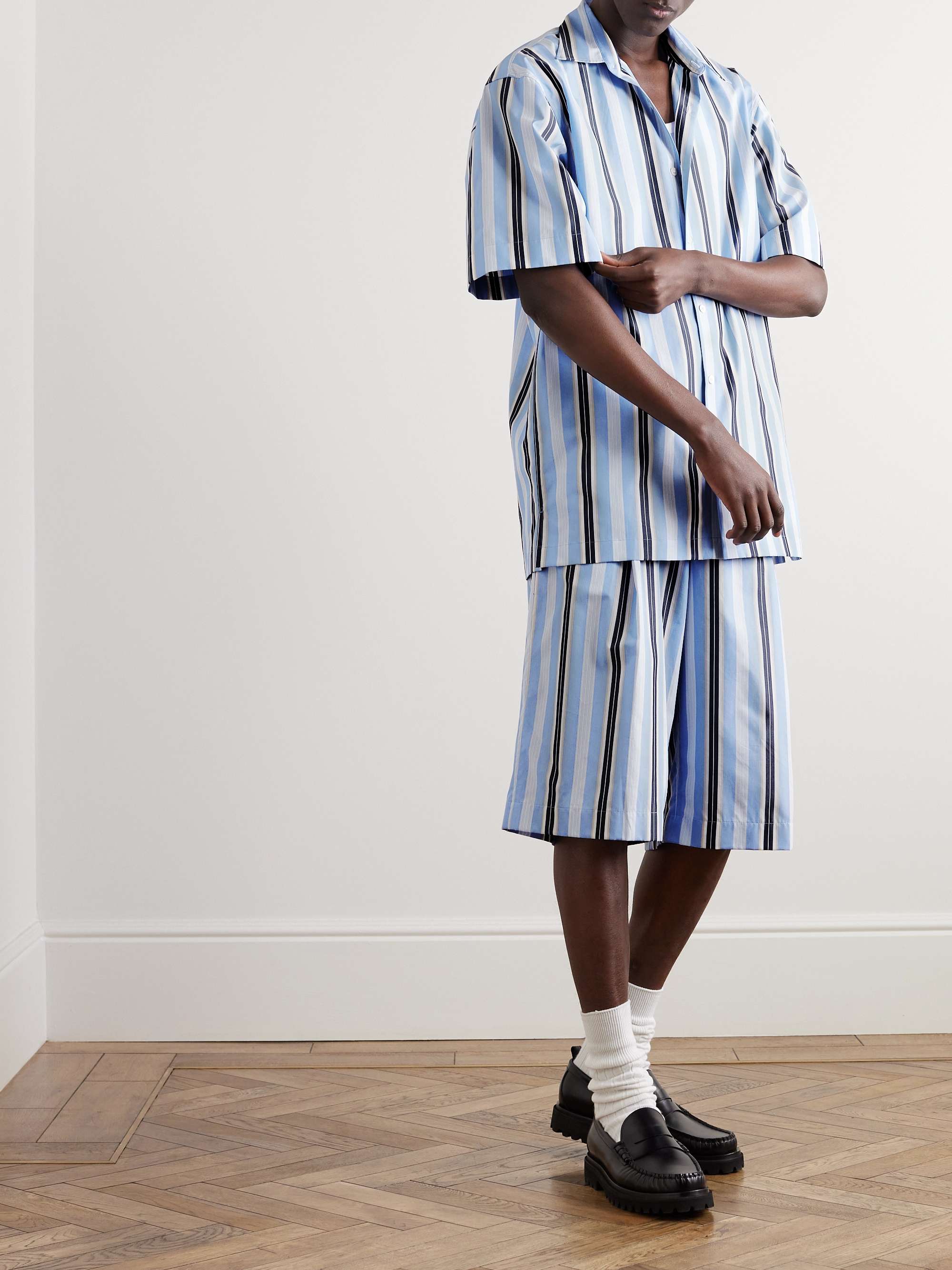 DRIES VAN NOTEN Striped Cotton-Poplin Shirt