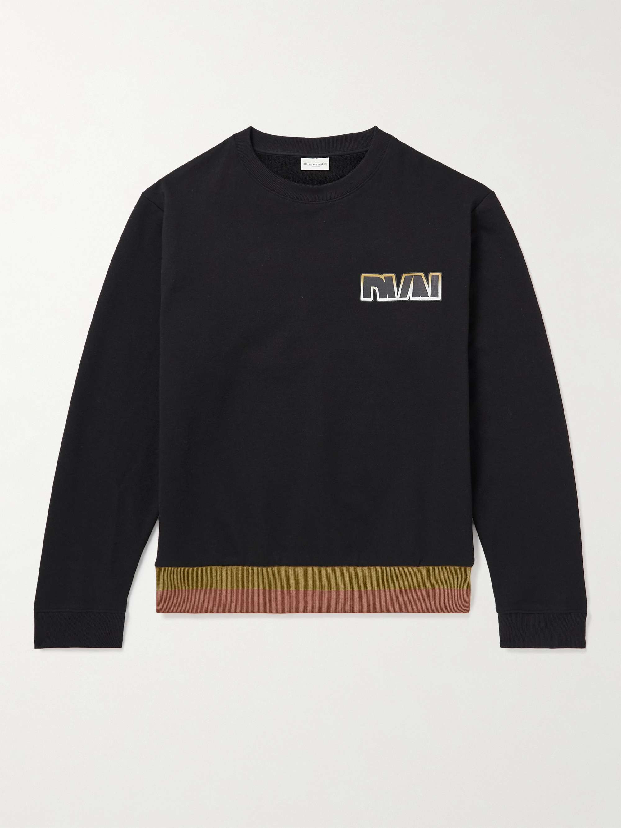 DRIES VAN NOTEN Haffel Logo-Print Cotton-Jersey Sweatshirt for Men | MR ...