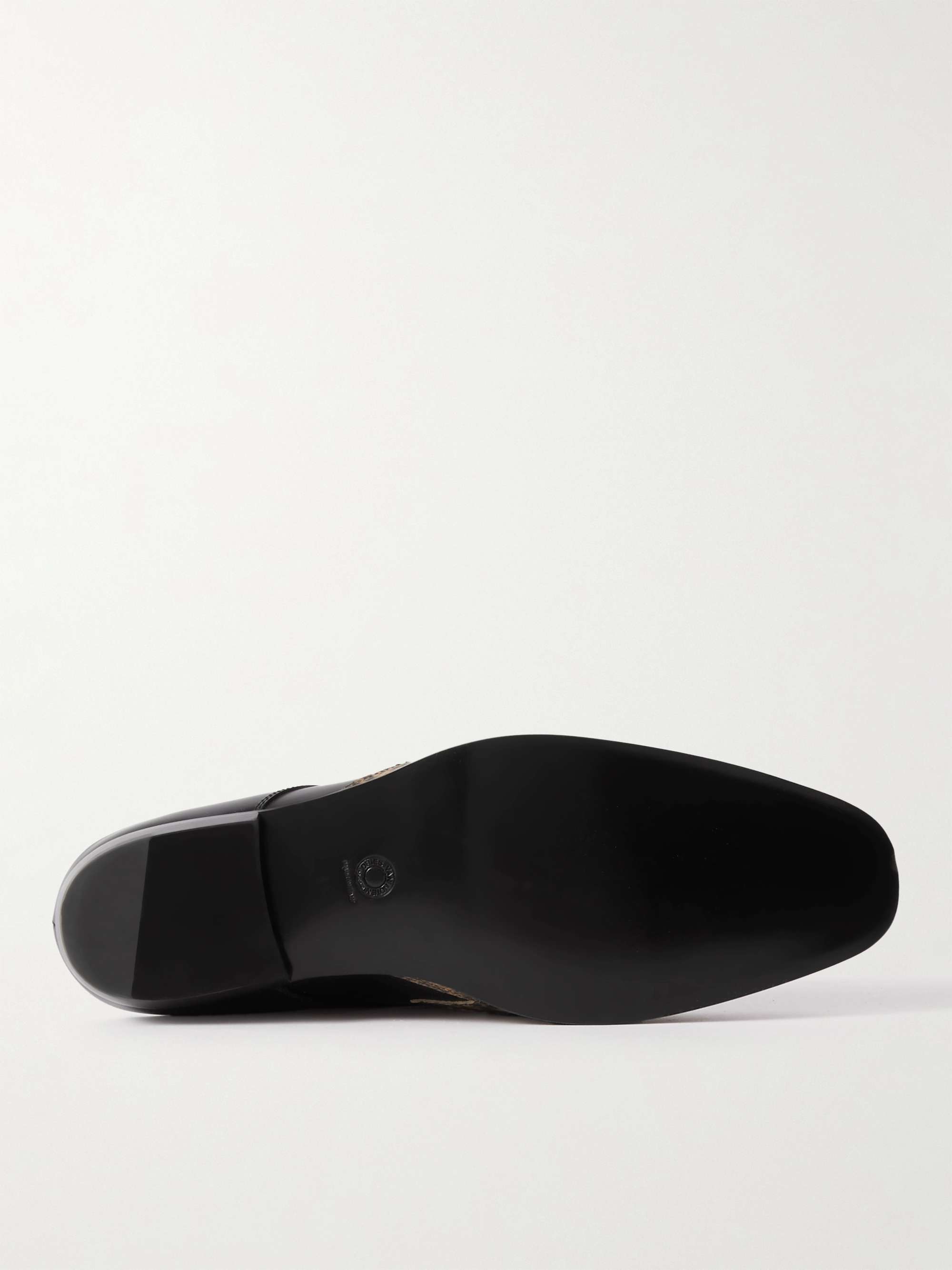 DRIES VAN NOTEN Snake-Effect Leather Mules