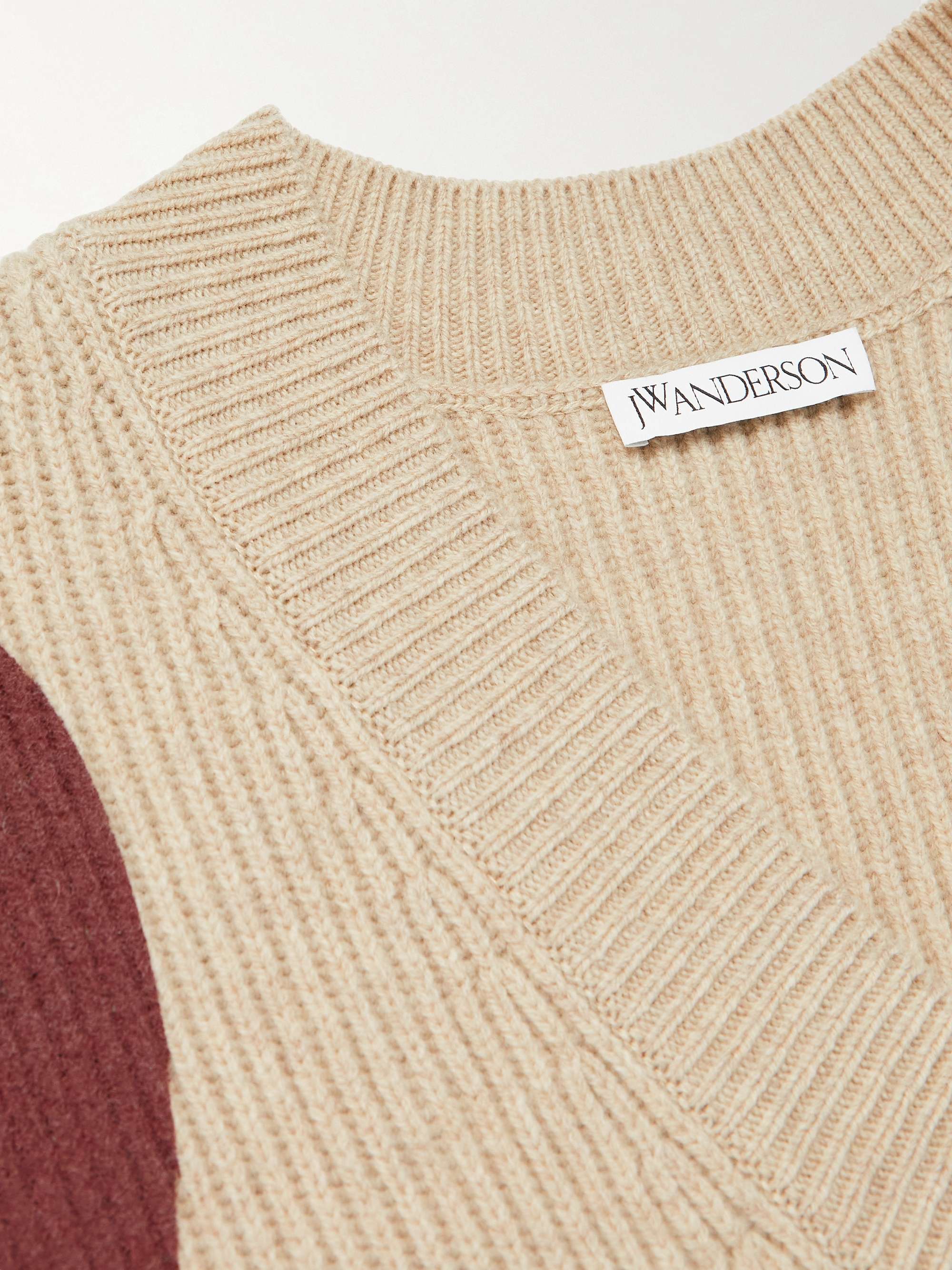 JW ANDERSON Printed Ribbed Merino Wool Sweater Vest