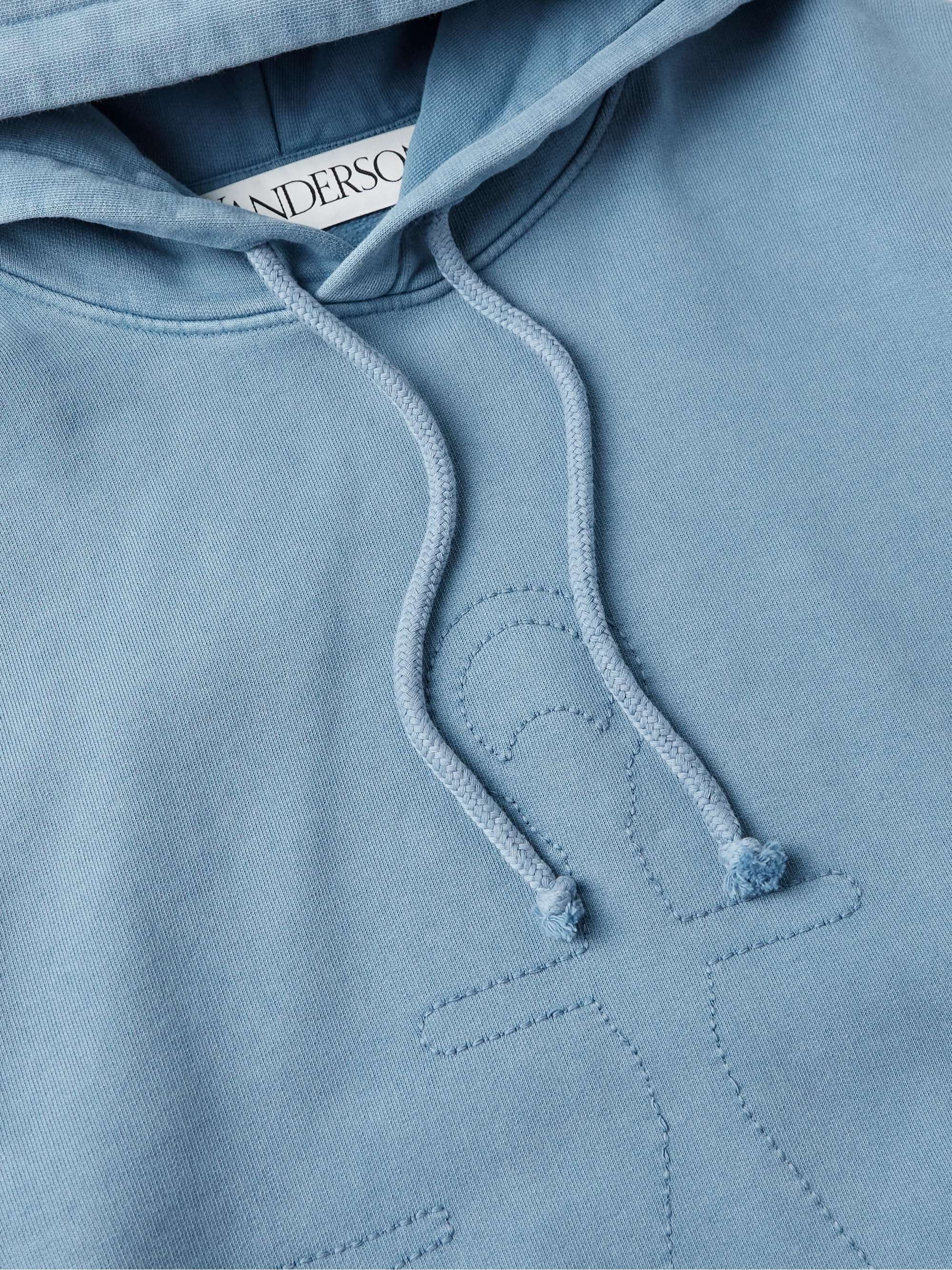 JW ANDERSON Logo-Embroidered Cotton-Jersey Hoodie