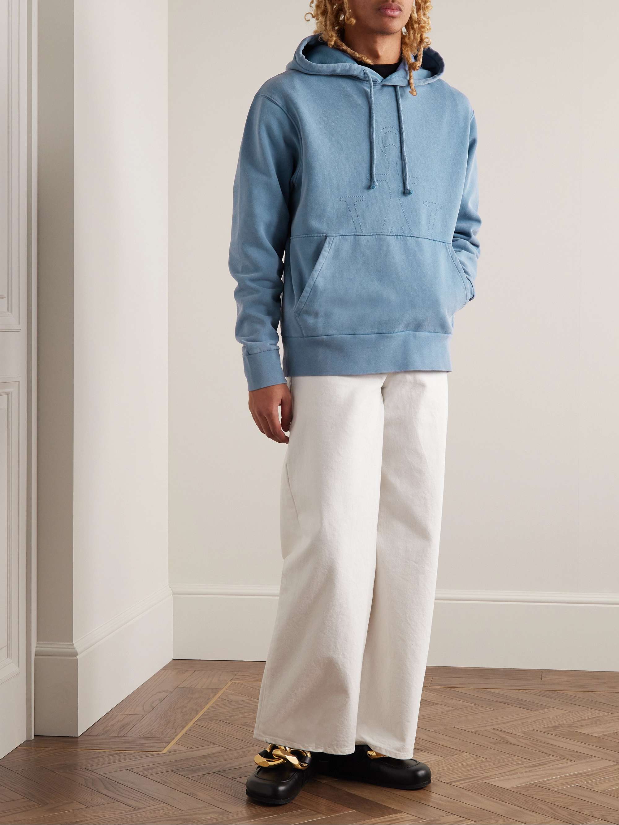 JW ANDERSON Logo-Embroidered Cotton-Jersey Hoodie