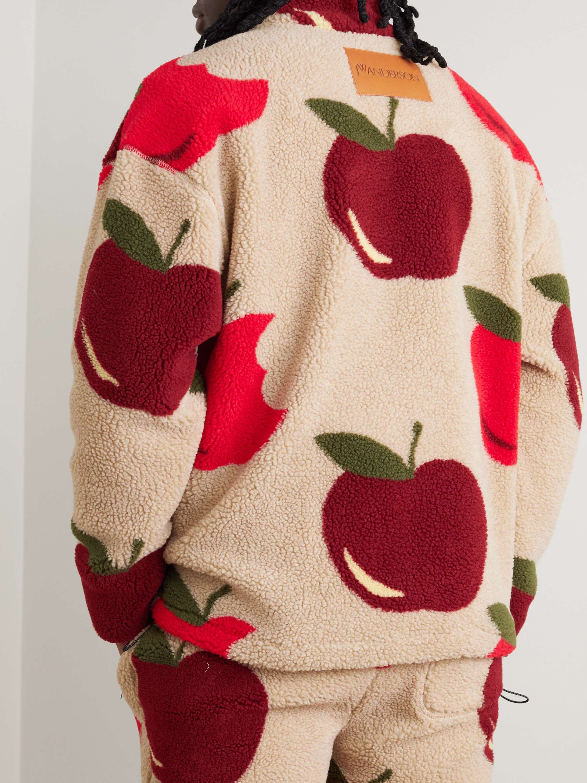 JW ANDERSON Printed Fleece Zip-Up Sweatshirt
