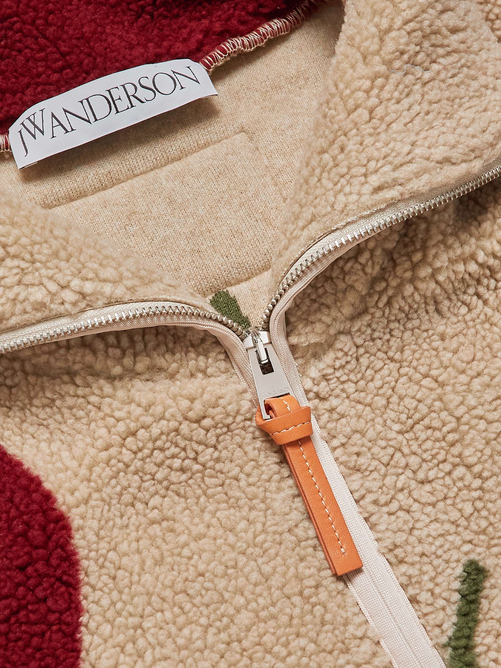 JW ANDERSON Printed Fleece Zip-Up Sweatshirt