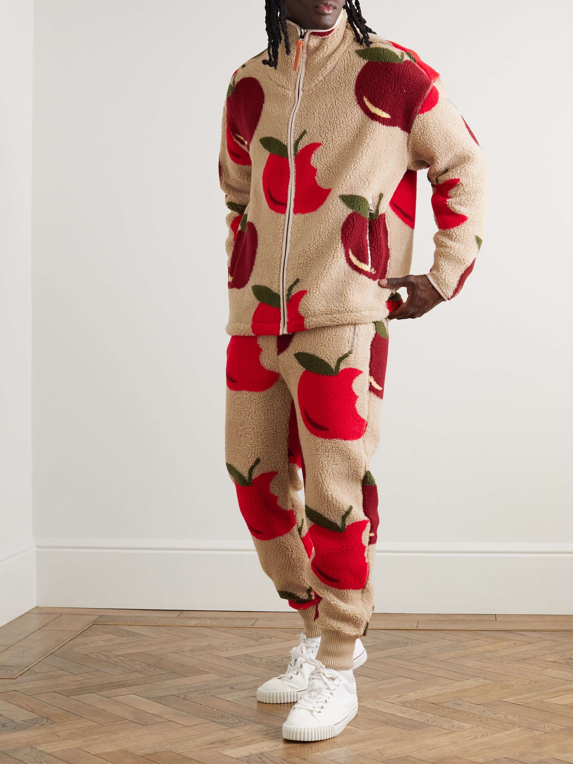 JW ANDERSON Printed Fleece Zip-Up Sweatshirt