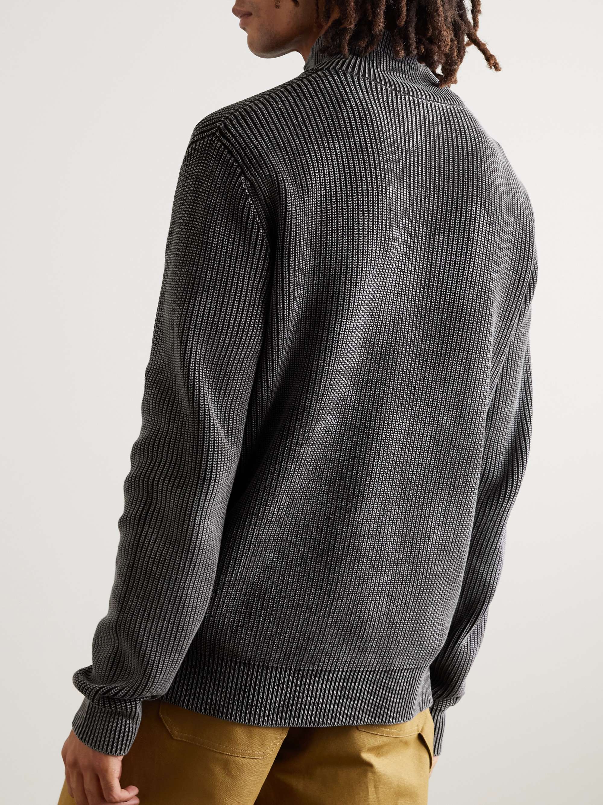 JW ANDERSON Ribbed Cotton Half-Zip Sweater