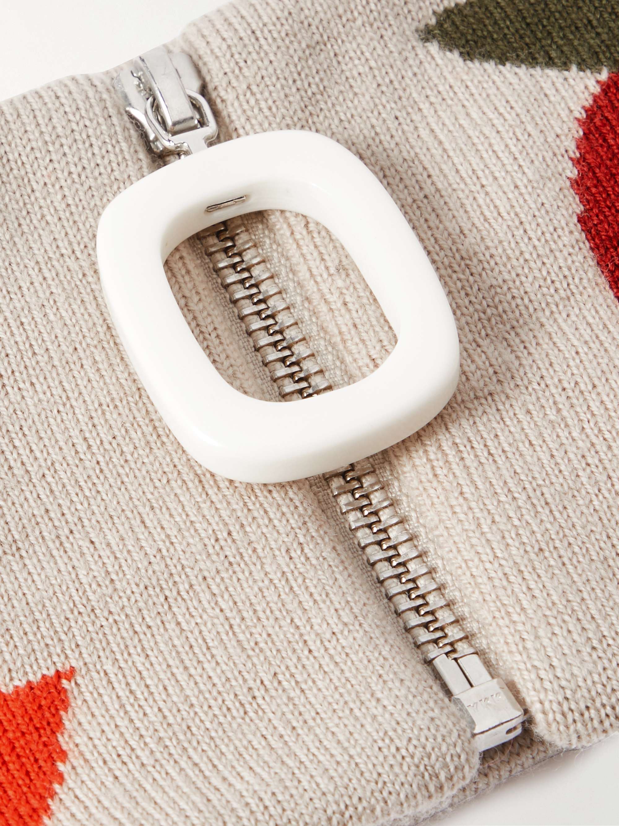 JW ANDERSON Zipped Intarsia Merino Wool Scarf