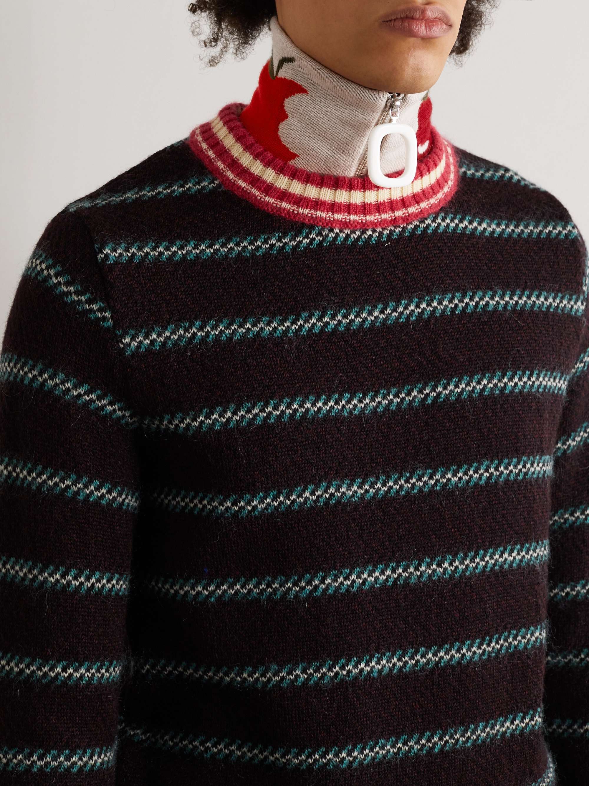 JW ANDERSON Zipped Intarsia Merino Wool Scarf