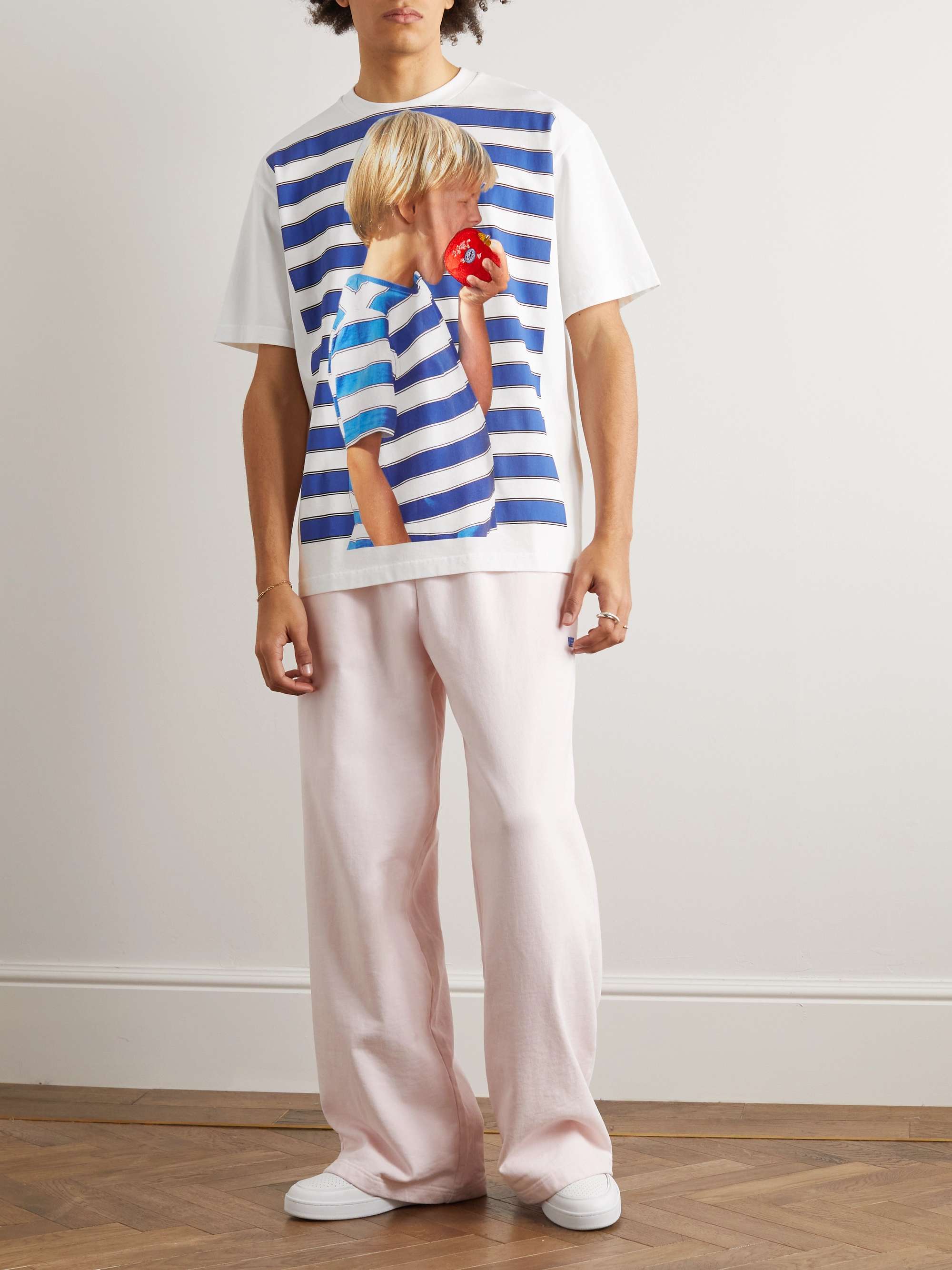 JW ANDERSON Printed Embroidered Cotton-Jersey T-Shirt