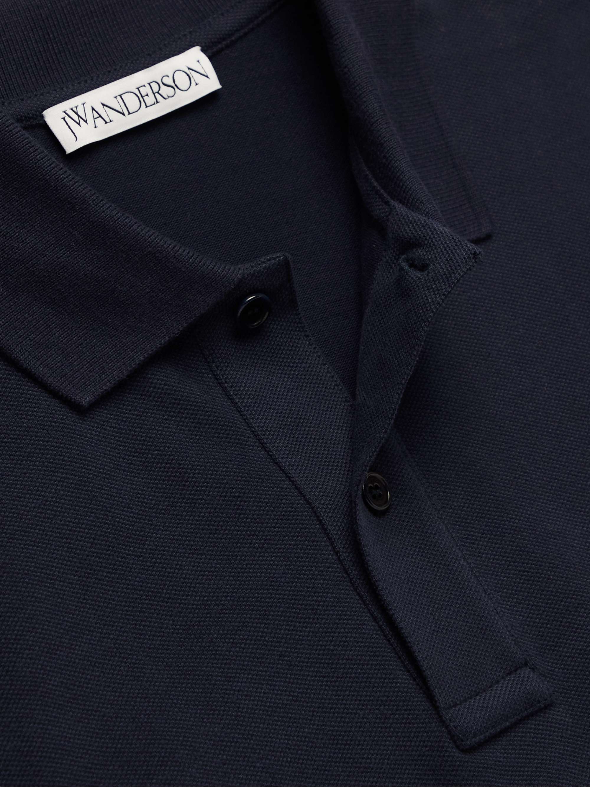 JW ANDERSON Logo-Appliquéd Cotton-Piqué Polo Shirt