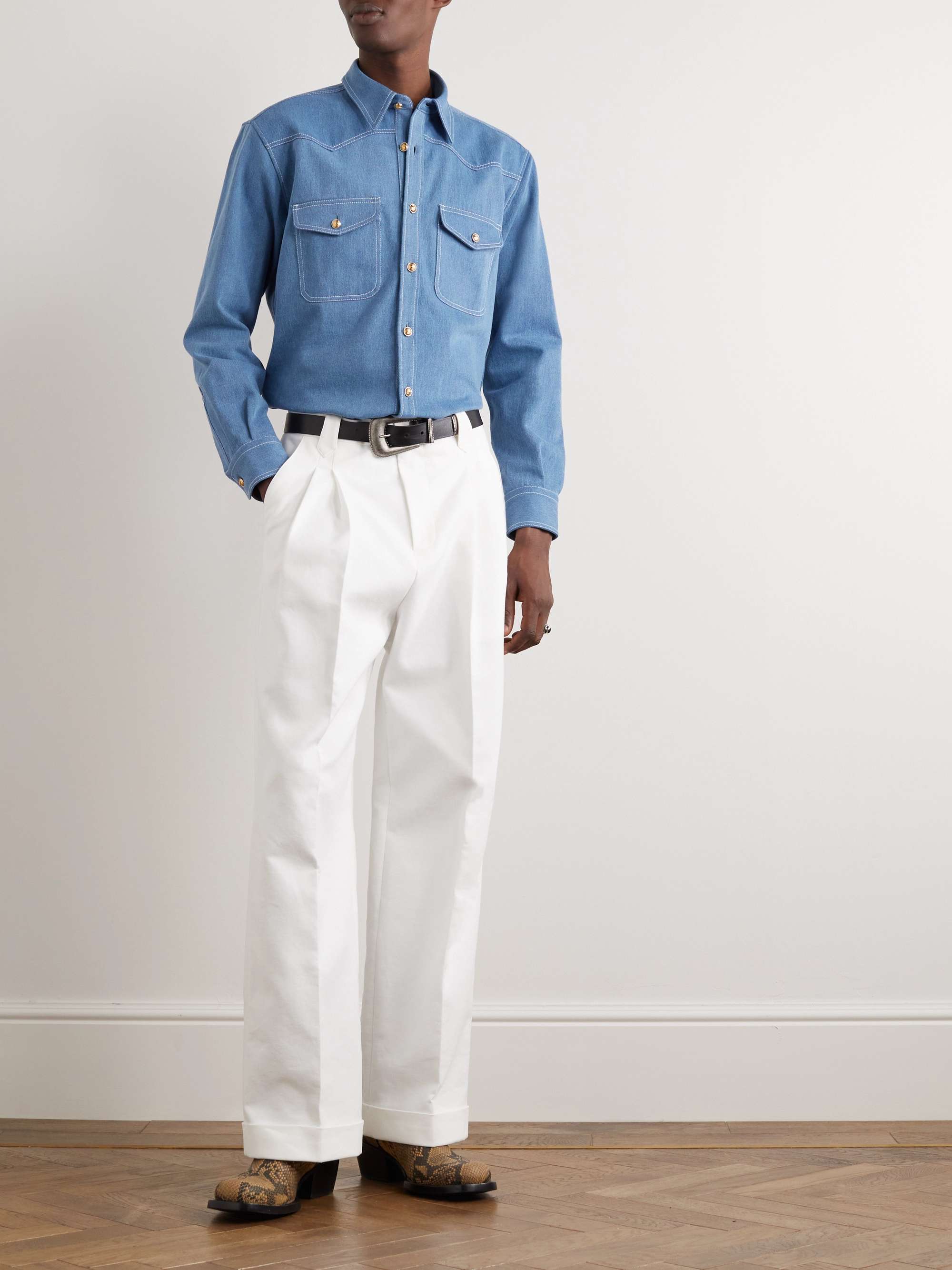 UMIT BENAN B Jacques Marie Mage Denim Western Shirt for Men