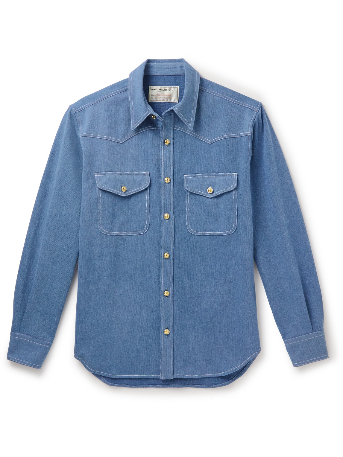 Umit Benan B+ Jacques Marie Mage Denim Western Shirt In Blue
