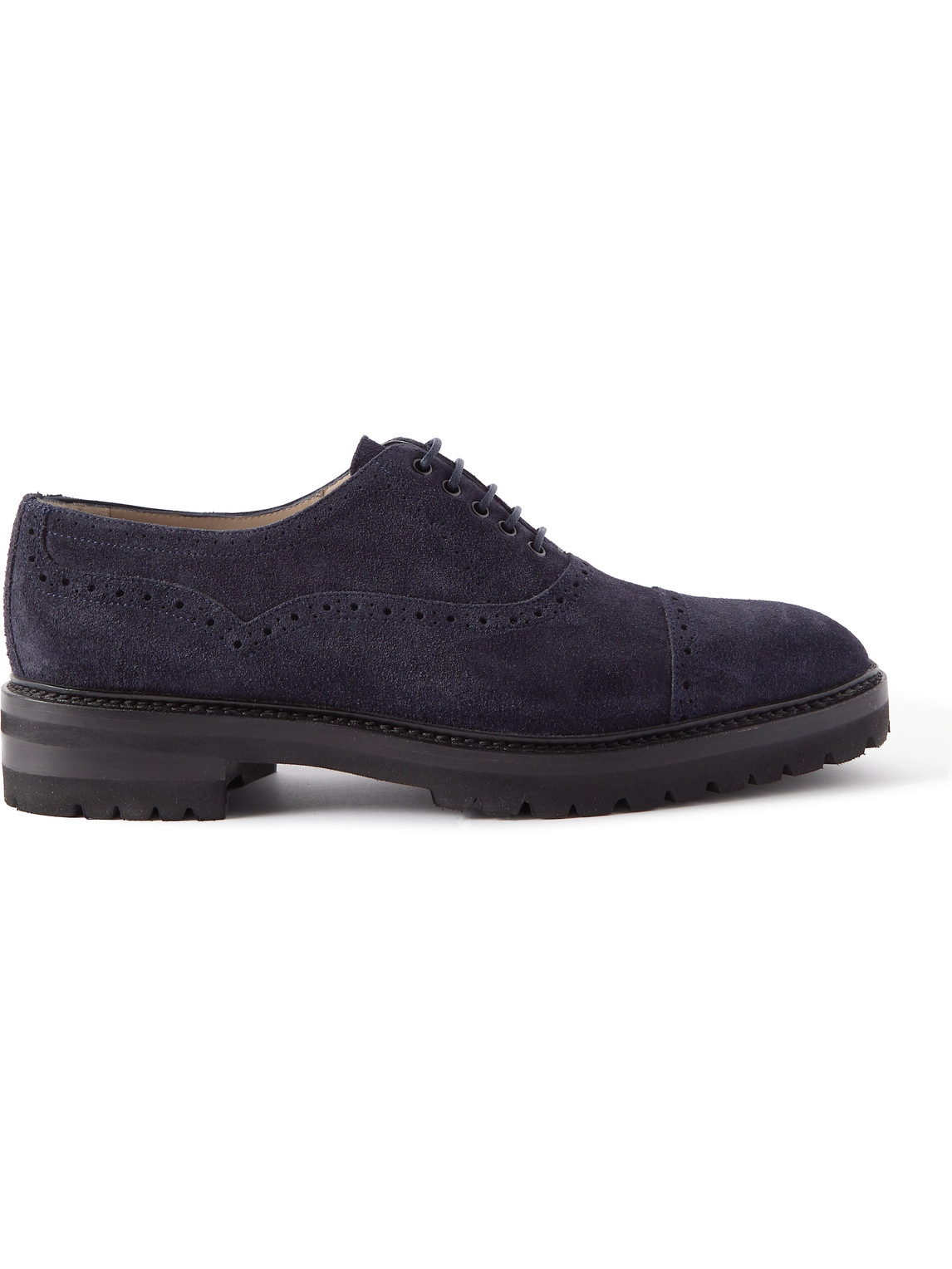 Manolo Blahnik Norton Cap-toe Suede Oxford Brogues In Blue