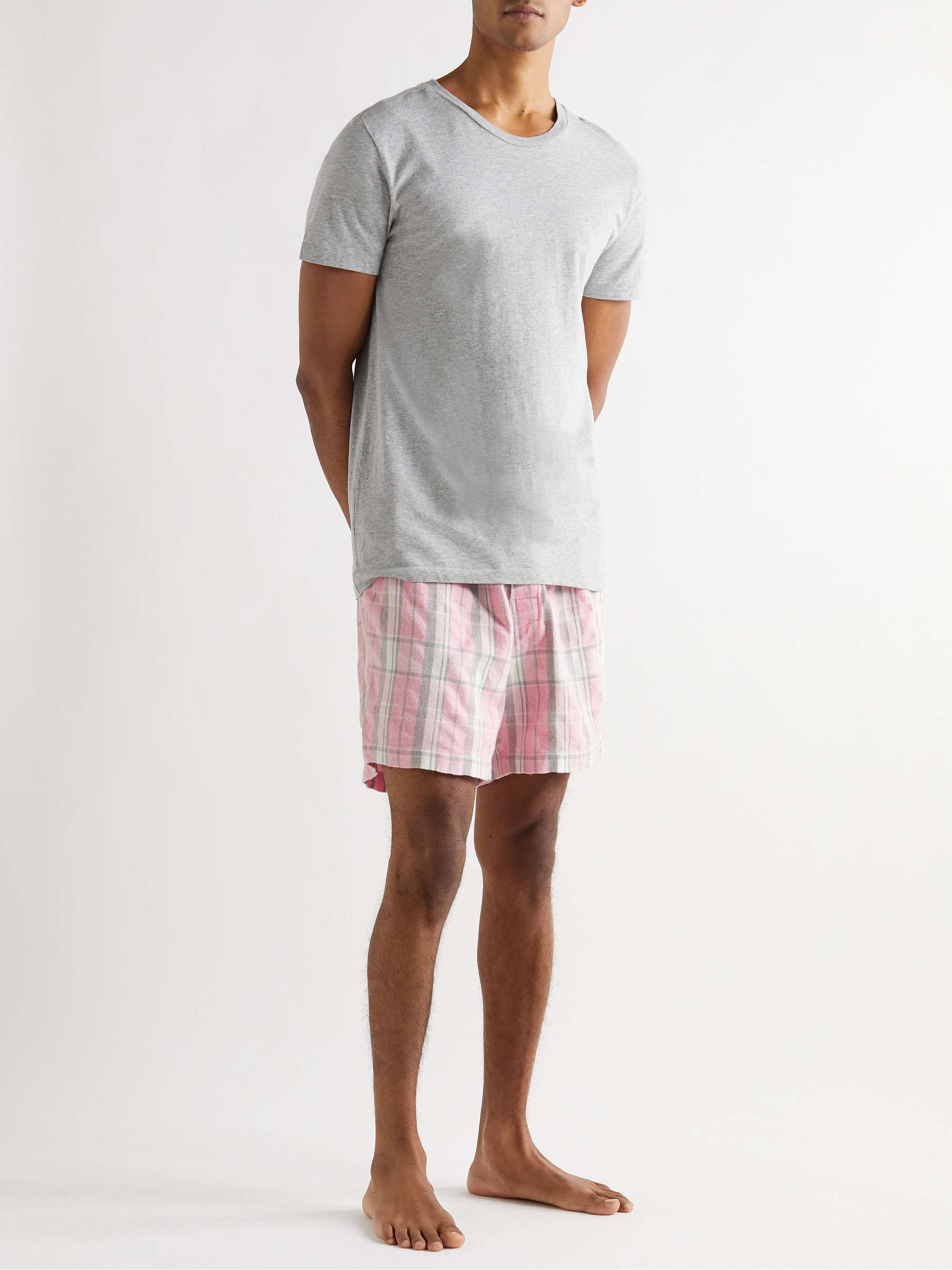 ORIGINAL MADRAS Checked Cotton-Flannel Pyjama Shorts