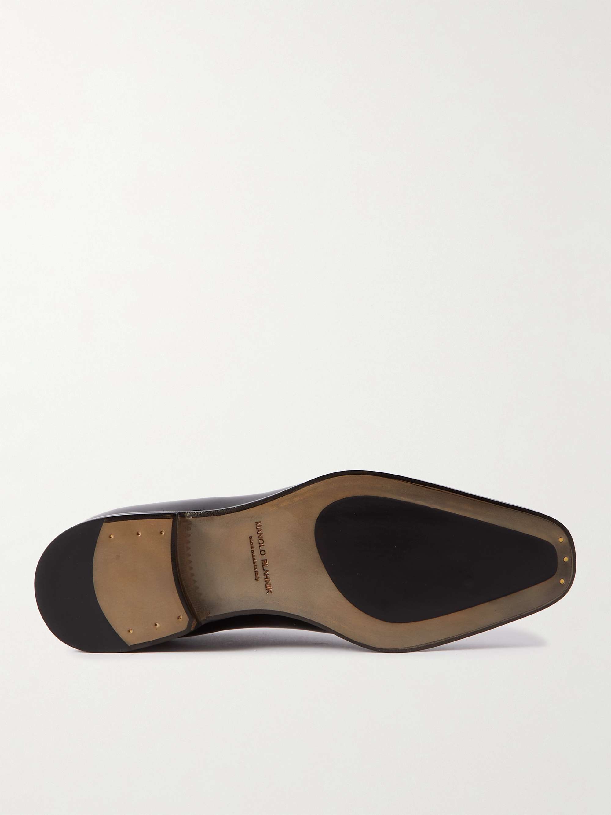 MANOLO BLAHNIK Whole-Cut Patent-Leather Oxford Shoes