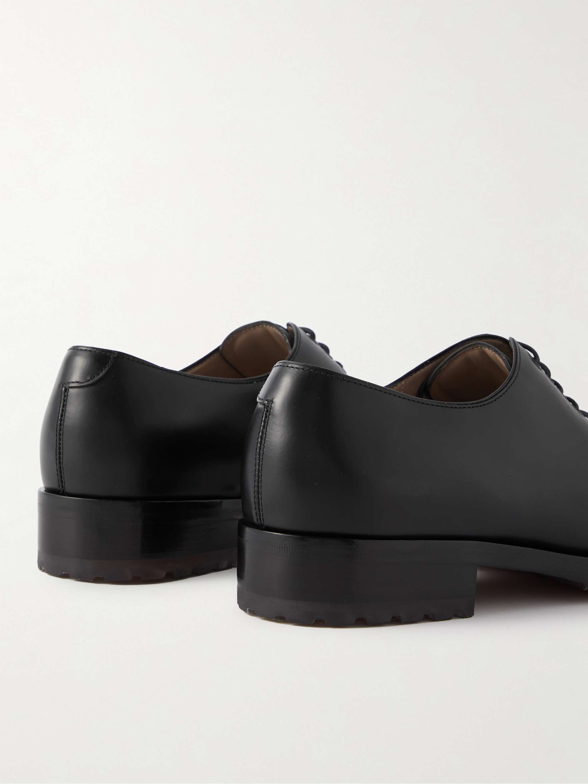 MANOLO BLAHNIK Newley Whole-Cut  Leather Oxford Shoes