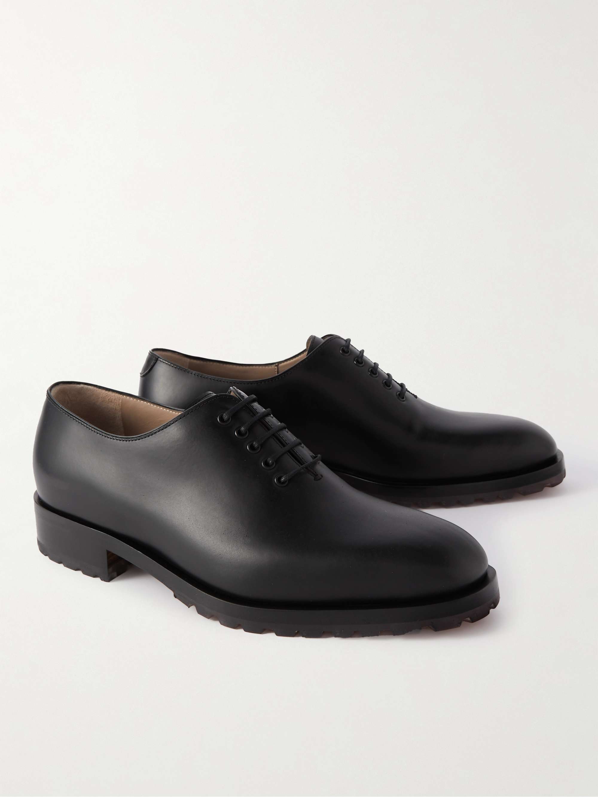 MANOLO BLAHNIK Newley Whole-Cut  Leather Oxford Shoes