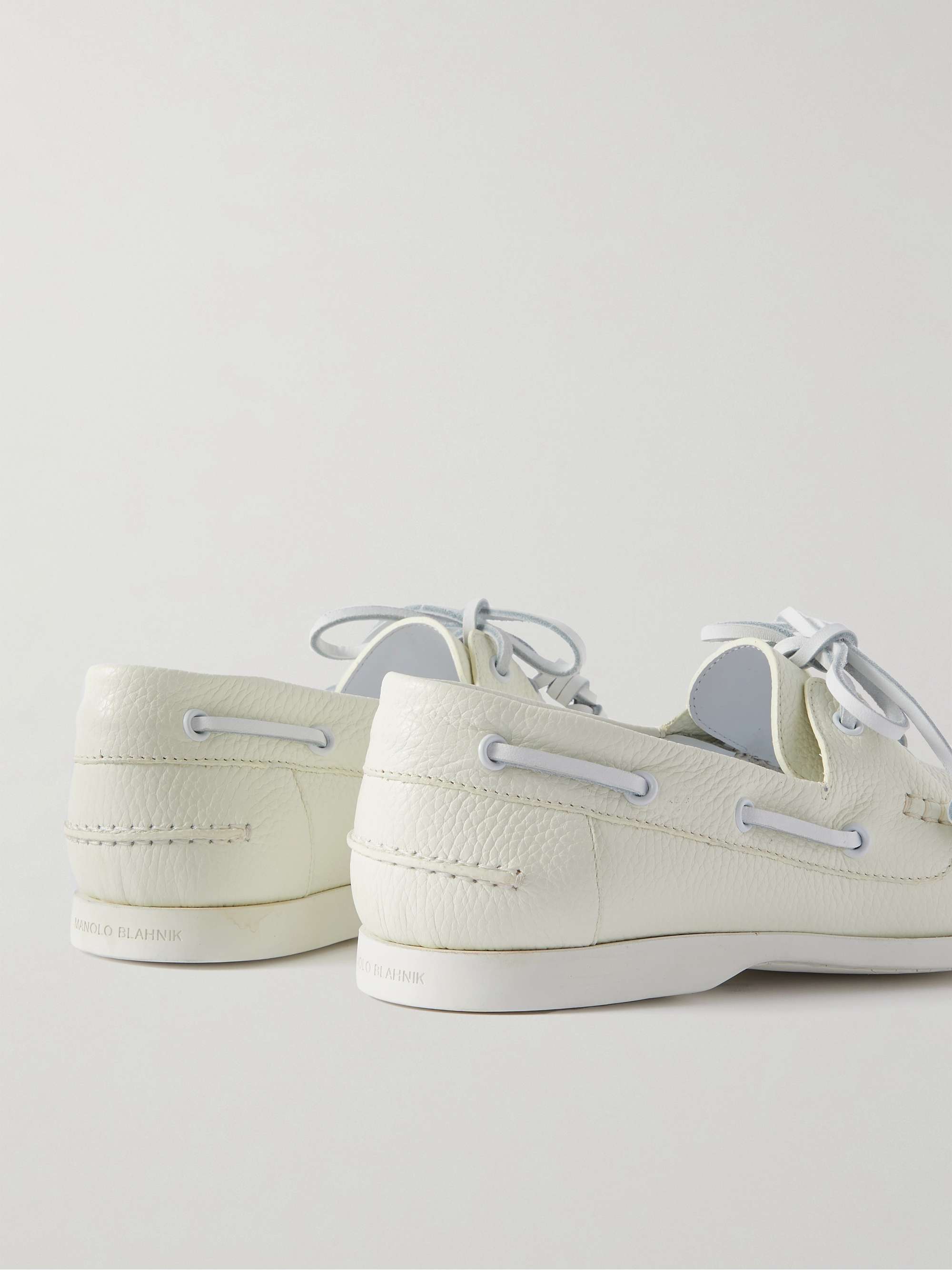MANOLO BLAHNIK Sidmouth Full-Grain Leather Boat Shoes