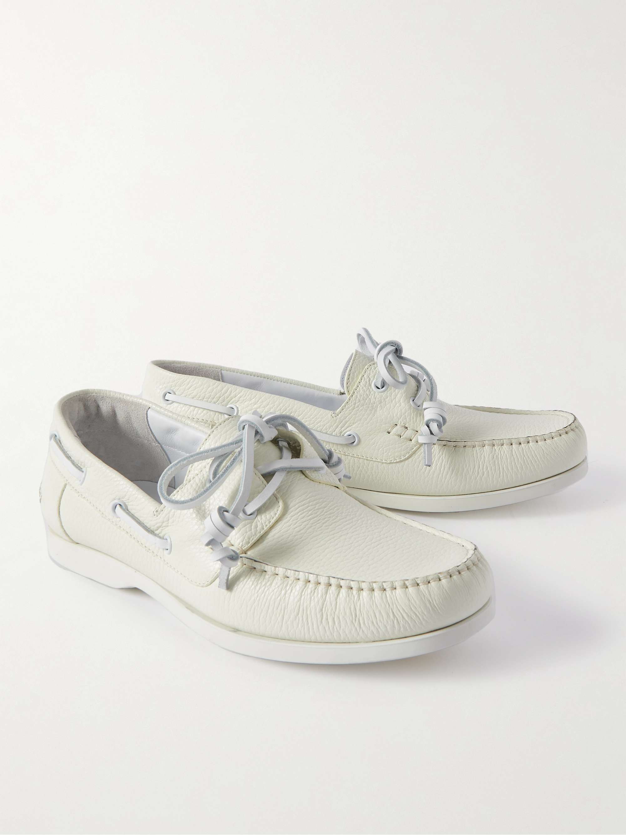 MANOLO BLAHNIK Sidmouth Full-Grain Leather Boat Shoes