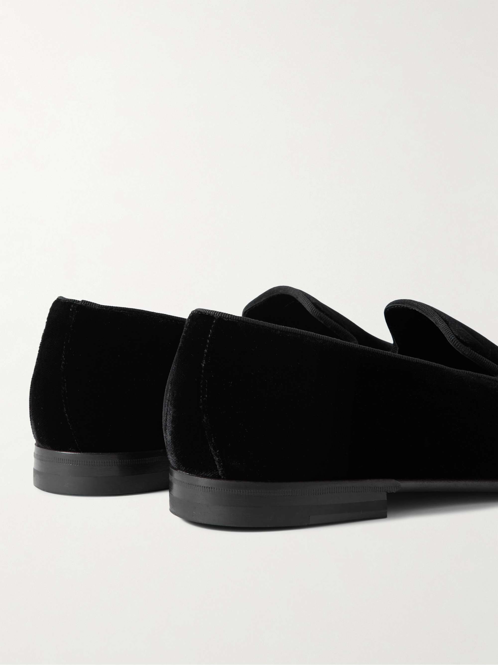 Niende en kreditor skelet MANOLO BLAHNIK Mario Grosgrain-Trimmed Velvet Loafers for Men | MR PORTER