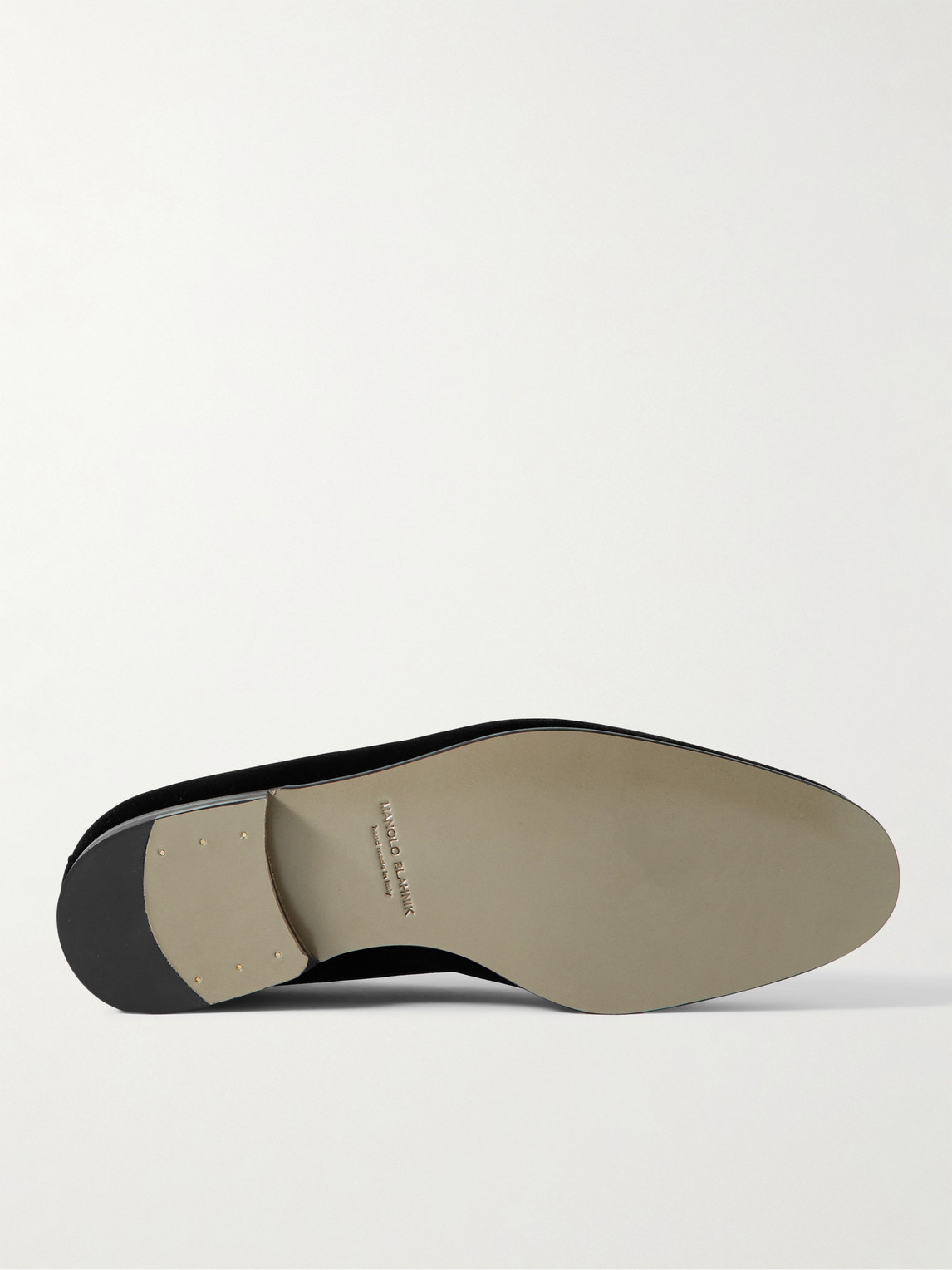 Shop Manolo Blahnik Mario Grosgrain-trimmed Velvet Loafers In Black