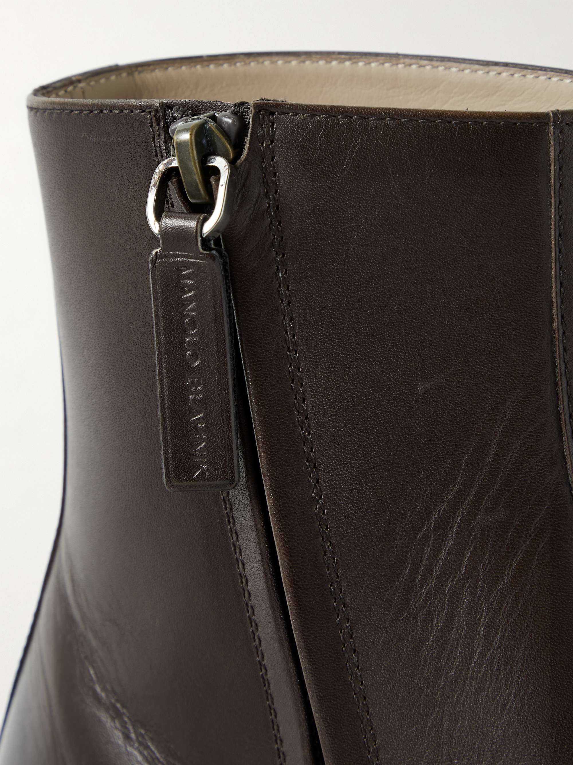 MANOLO BLAHNIK Sloane Leather Boots