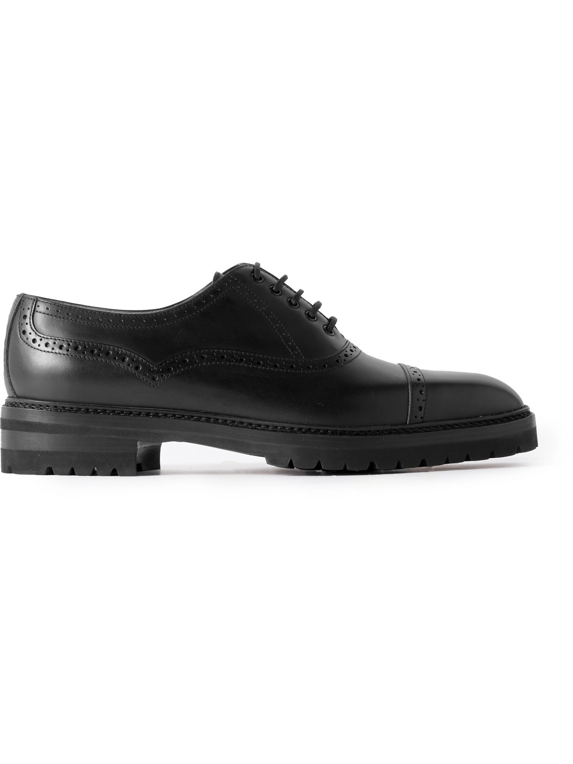 Manolo Blahnik Norton Leather Oxford Shoes In Black