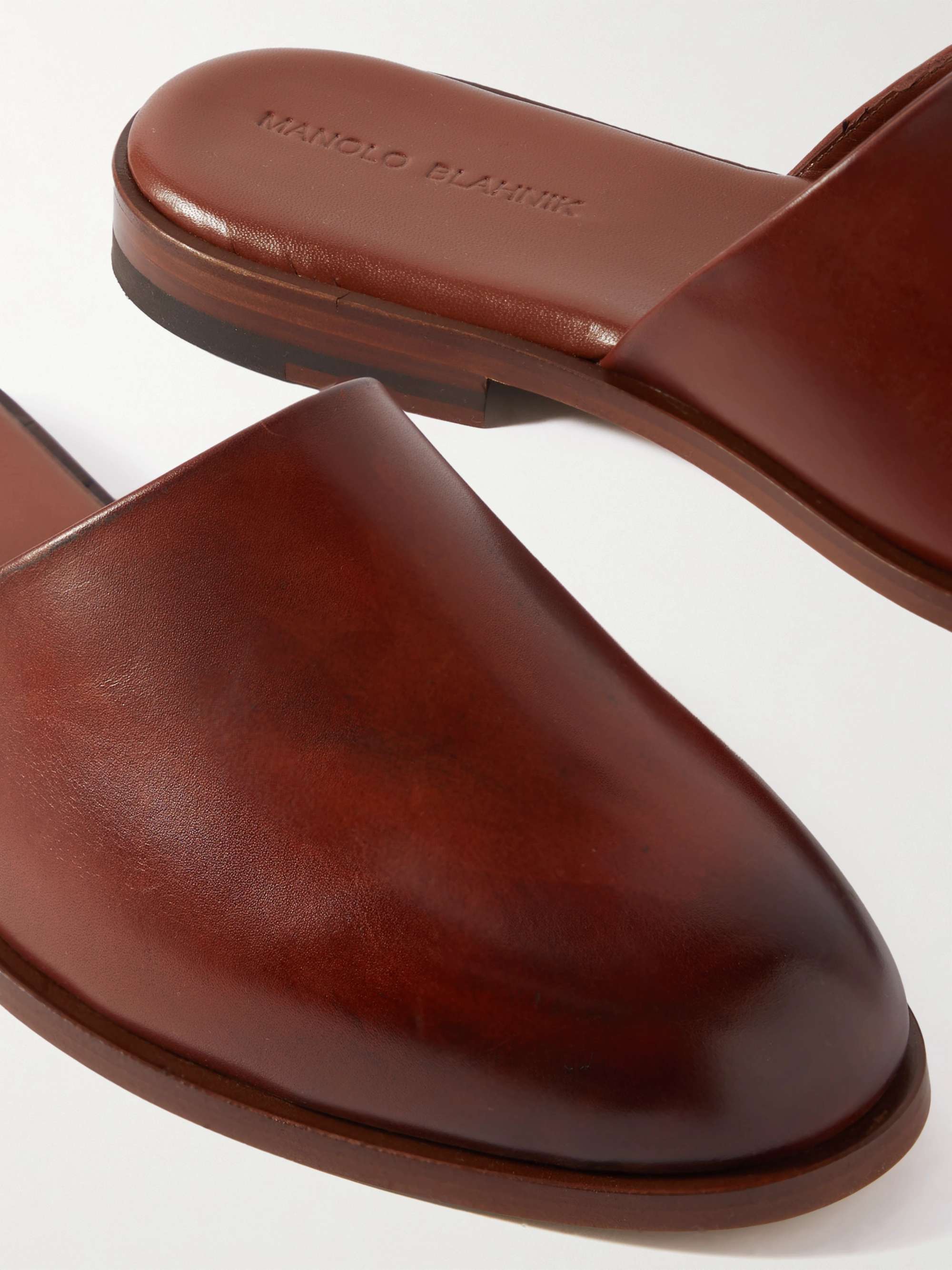 MANOLO BLAHNIK Capuleti Leather Mules