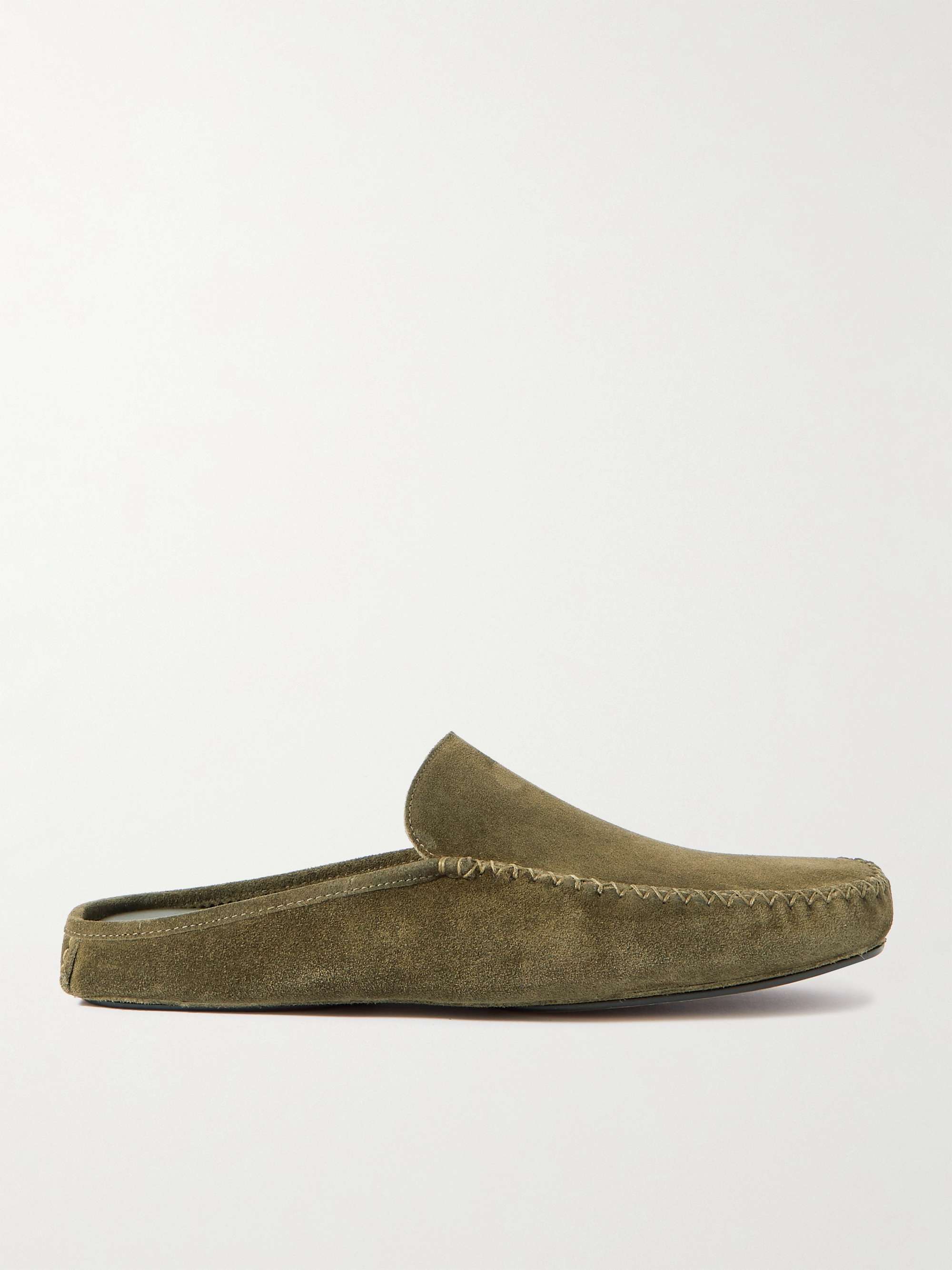 MANOLO BLAHNIK Crawford Suede Slippers for Men | MR PORTER