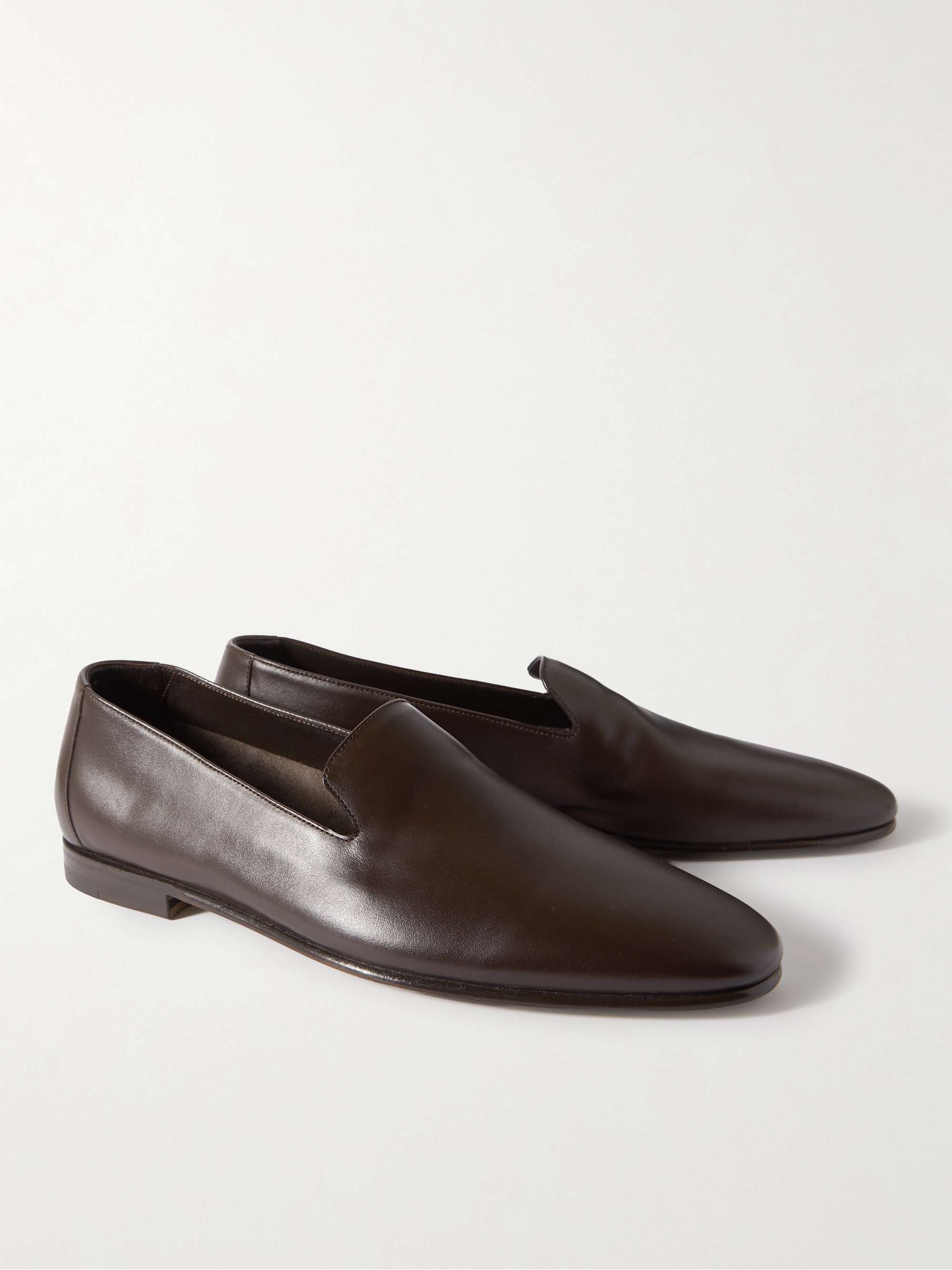 MANOLO BLAHNIK Mario Leather Loafers