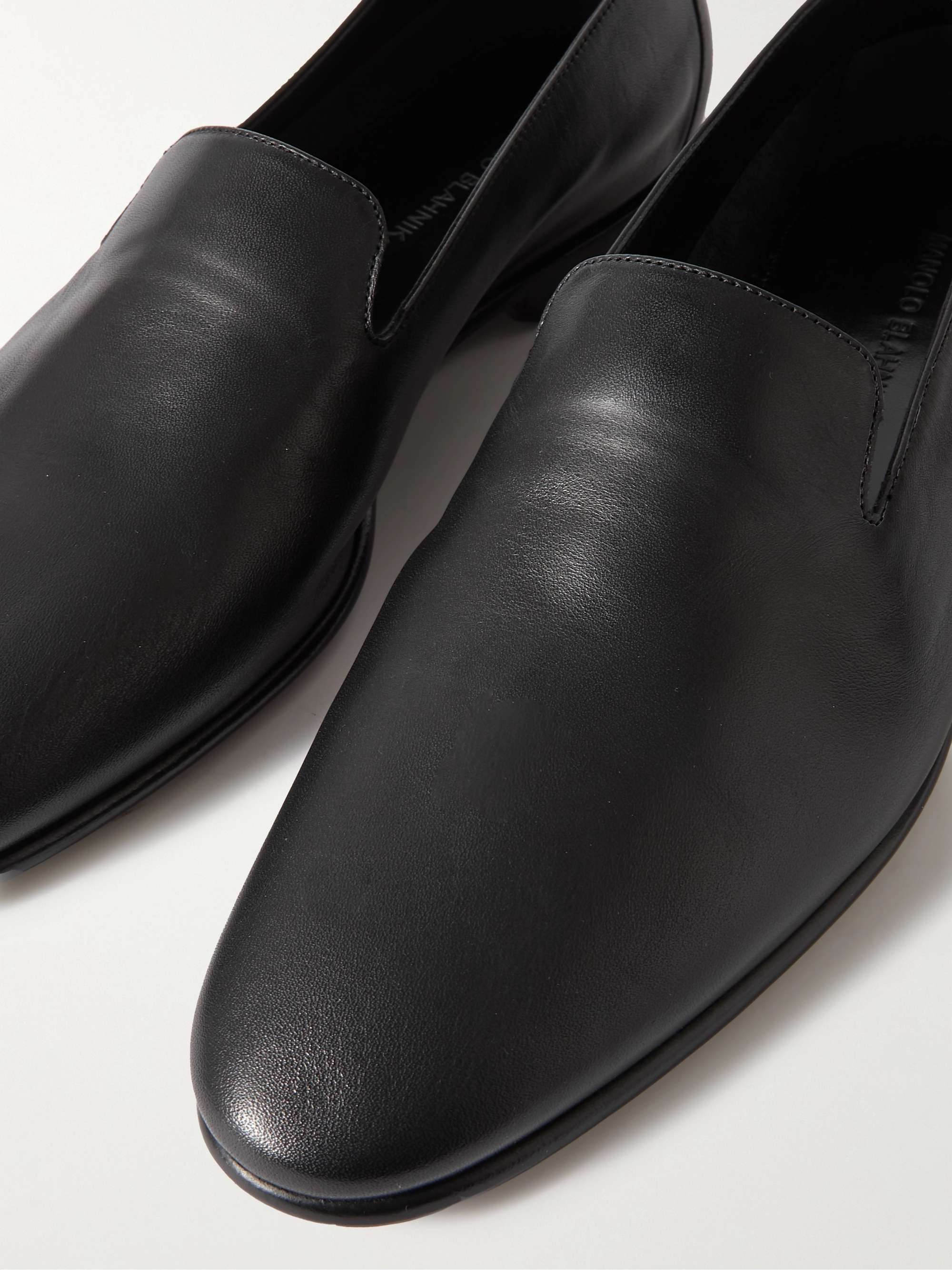 MANOLO BLAHNIK Mario Leather Loafers