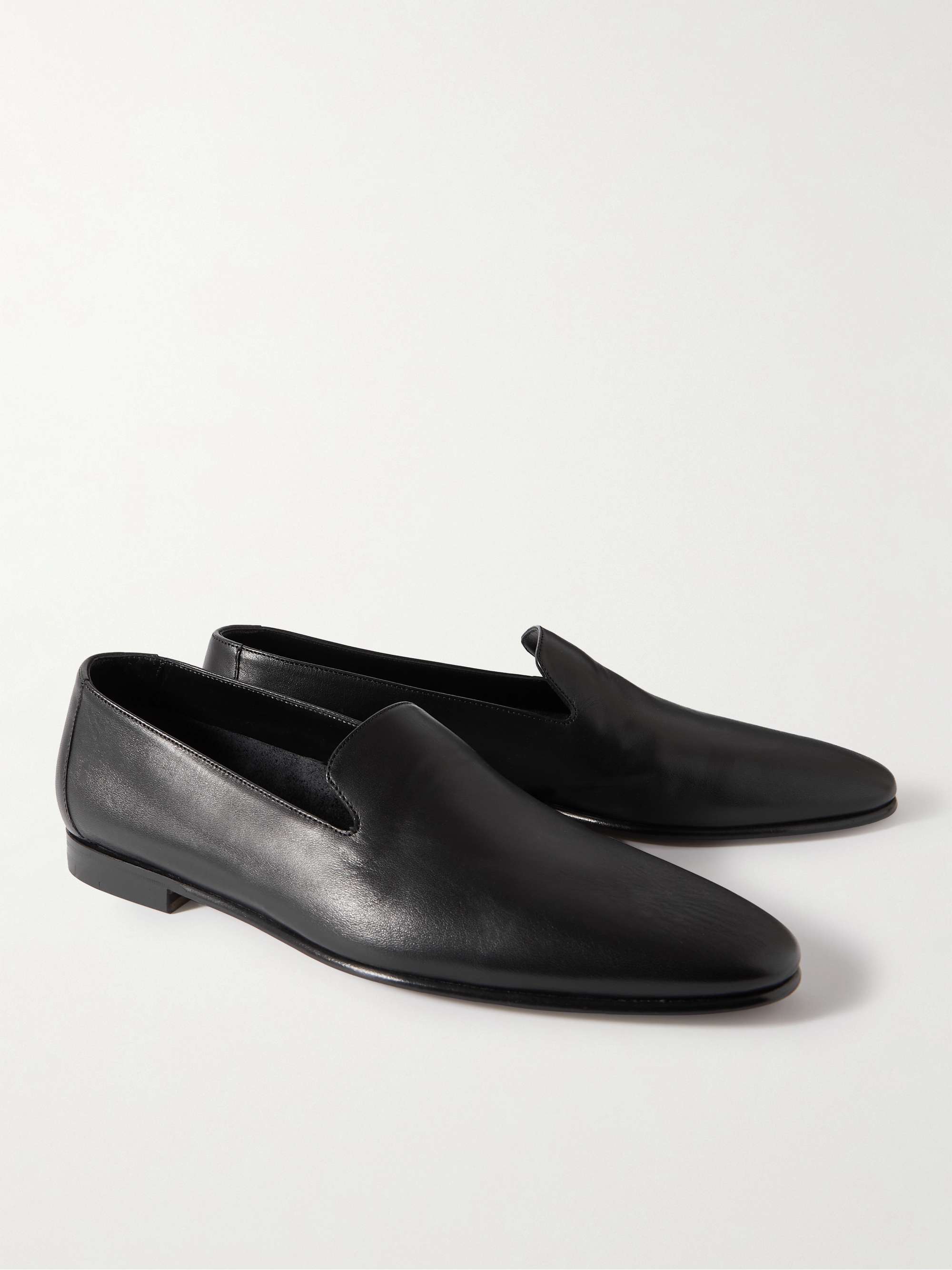 MANOLO BLAHNIK Mario Leather Loafers