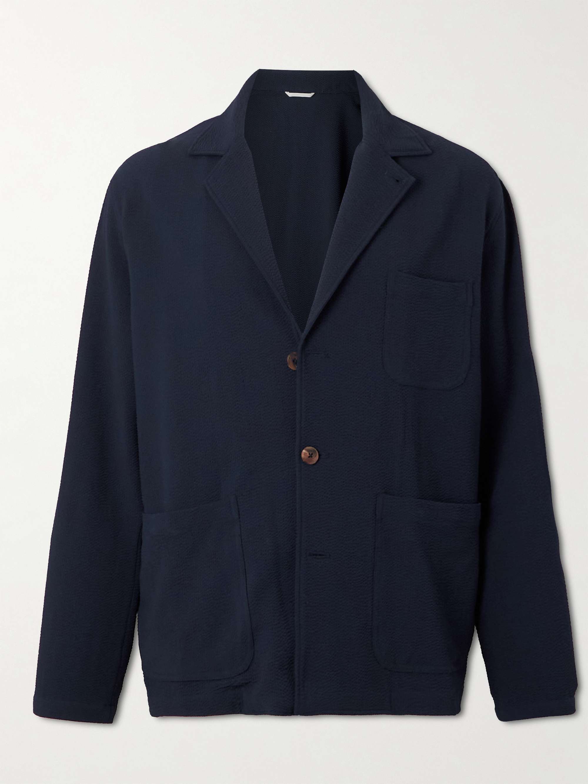 DE BONNE FACTURE Wool-Seersucker Suit Jacket