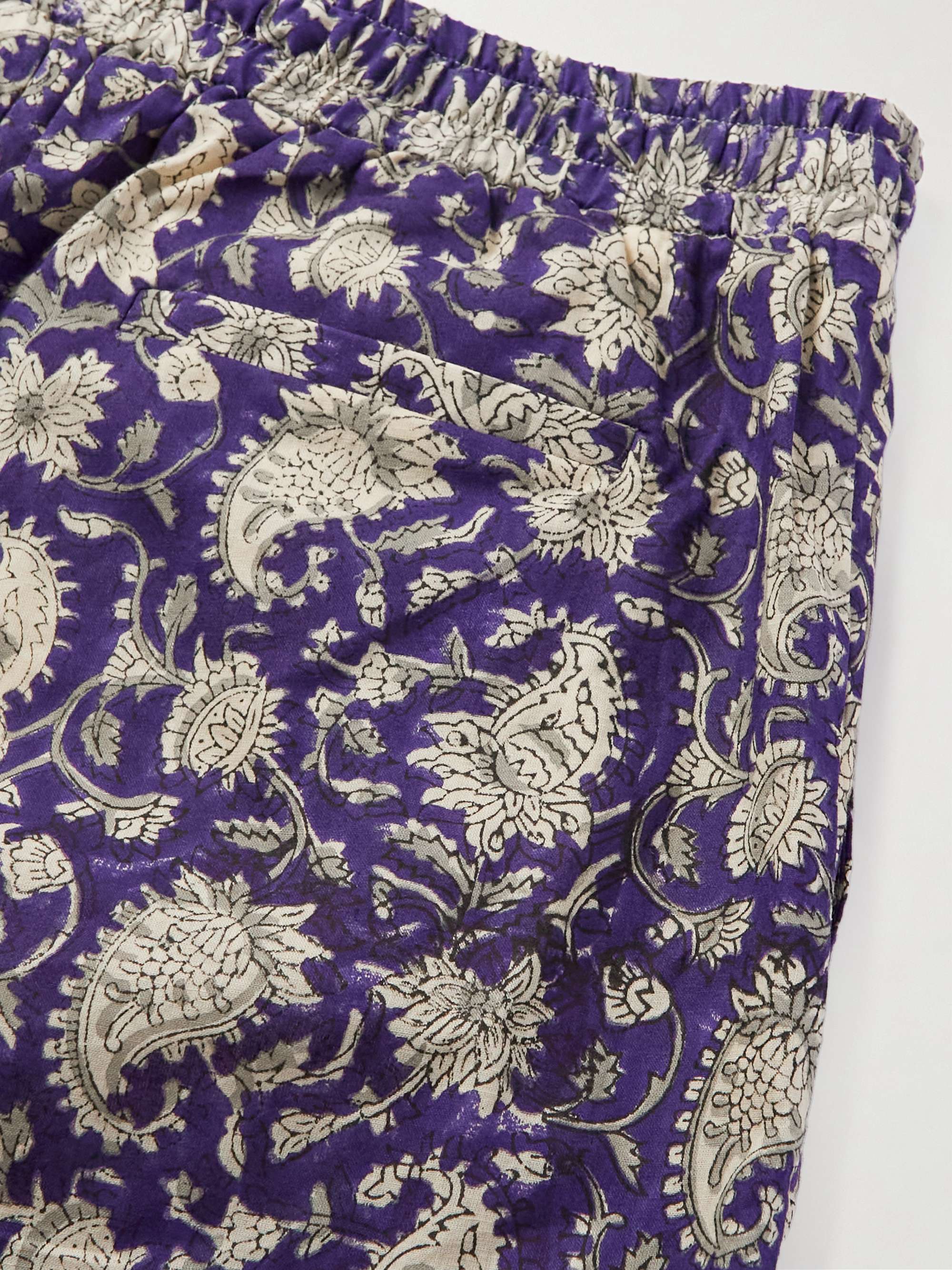 DE BONNE FACTURE Straight-Leg Printed Cotton Drawstring Shorts