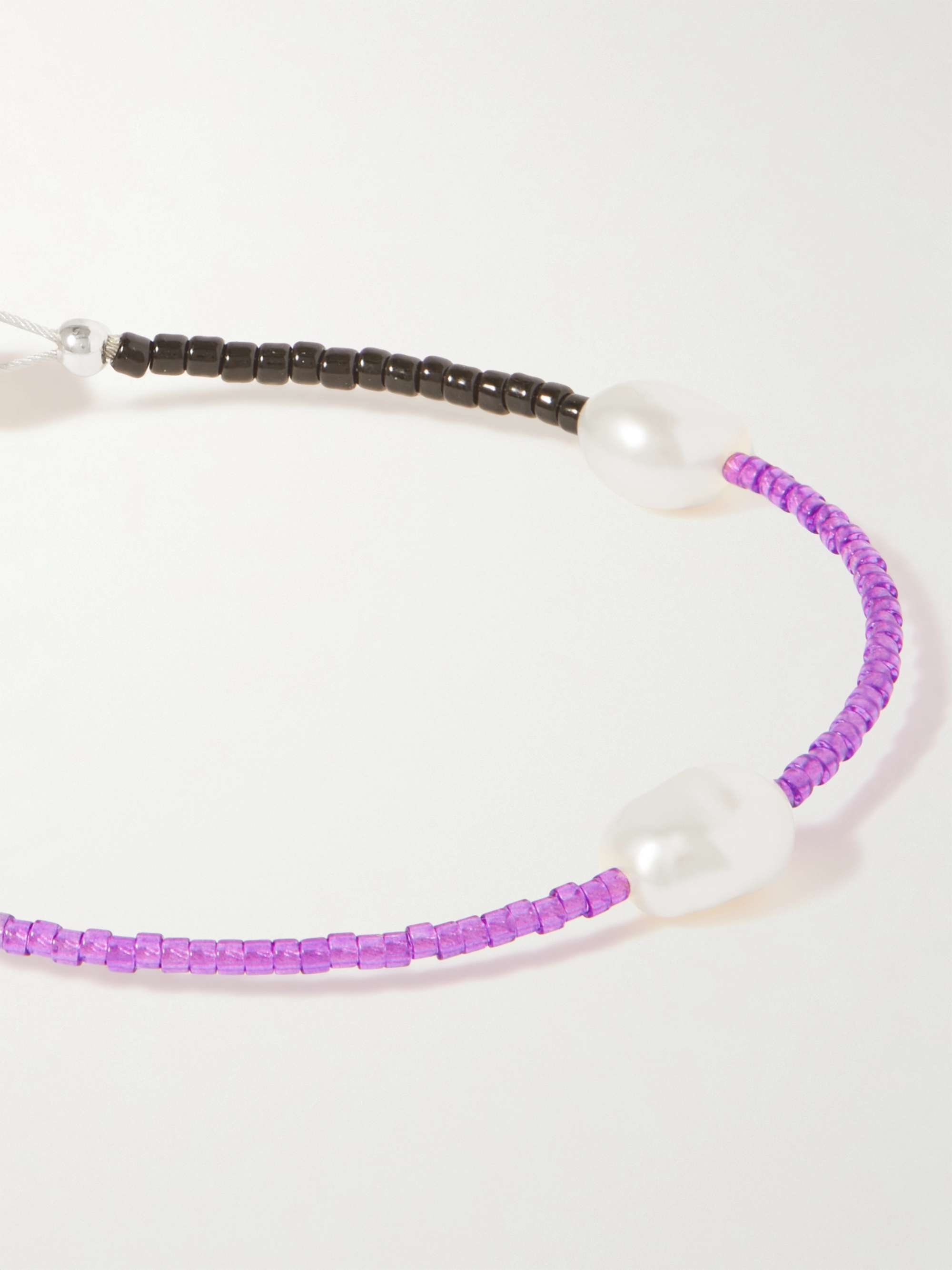 SANTANGELO Shoom Tri Sterling Silver and Pearl Beaded Bracelet