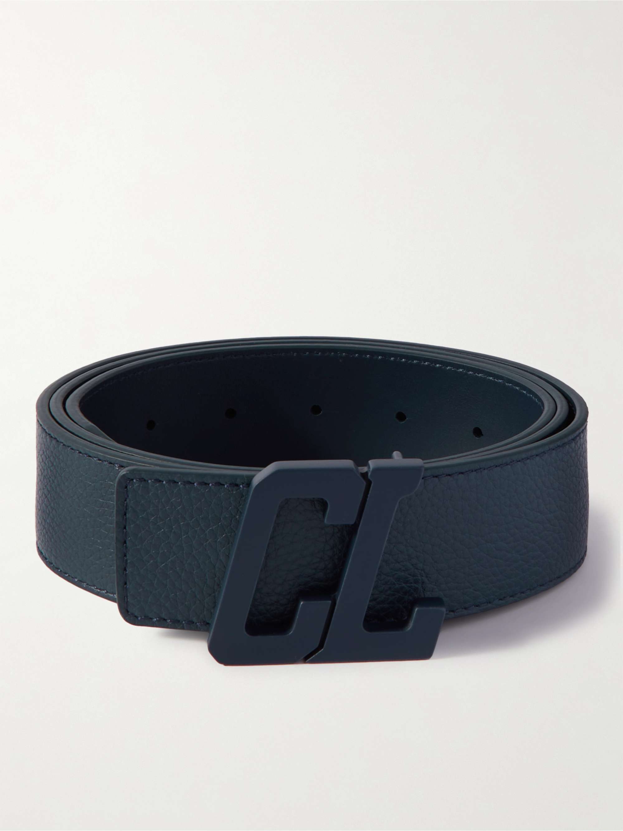 Happy Rui CL Logo Leather Belt in Black - Christian Louboutin