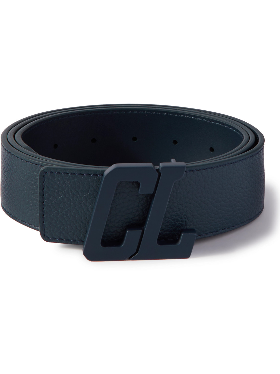 Christian Louboutin Happy Rui Grained-leather Belt In Blue