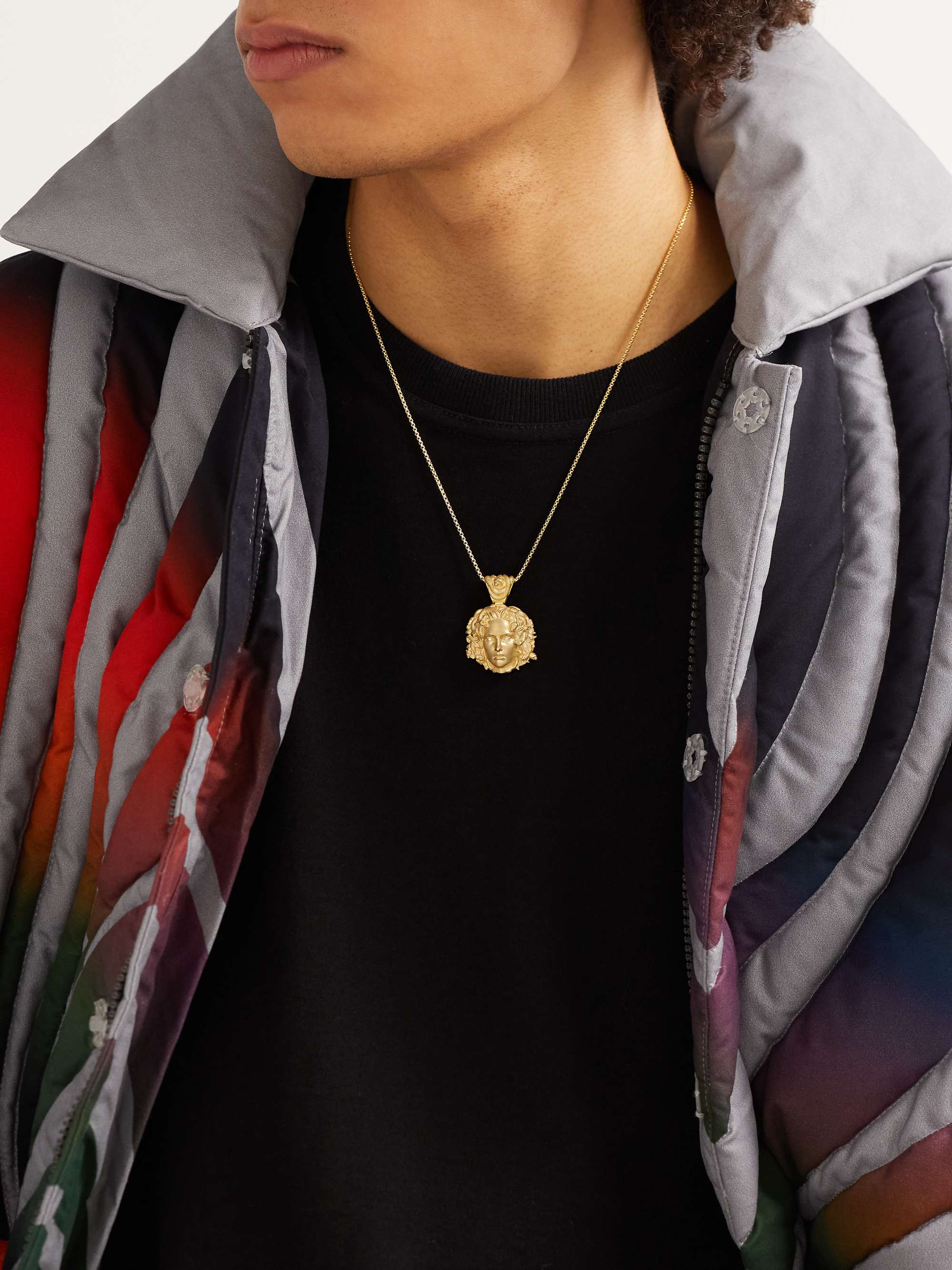 GREG YUNA Mini Medusa Gold Diamond Pendant for Men MR PORTER