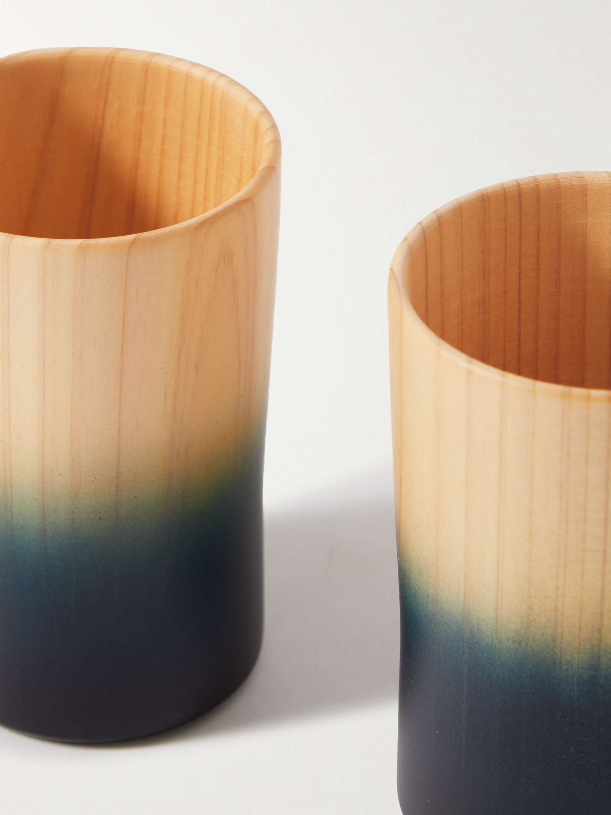 JAPANESE CRAFT Aola Indigo Set of Two Hinoki Wood Cups