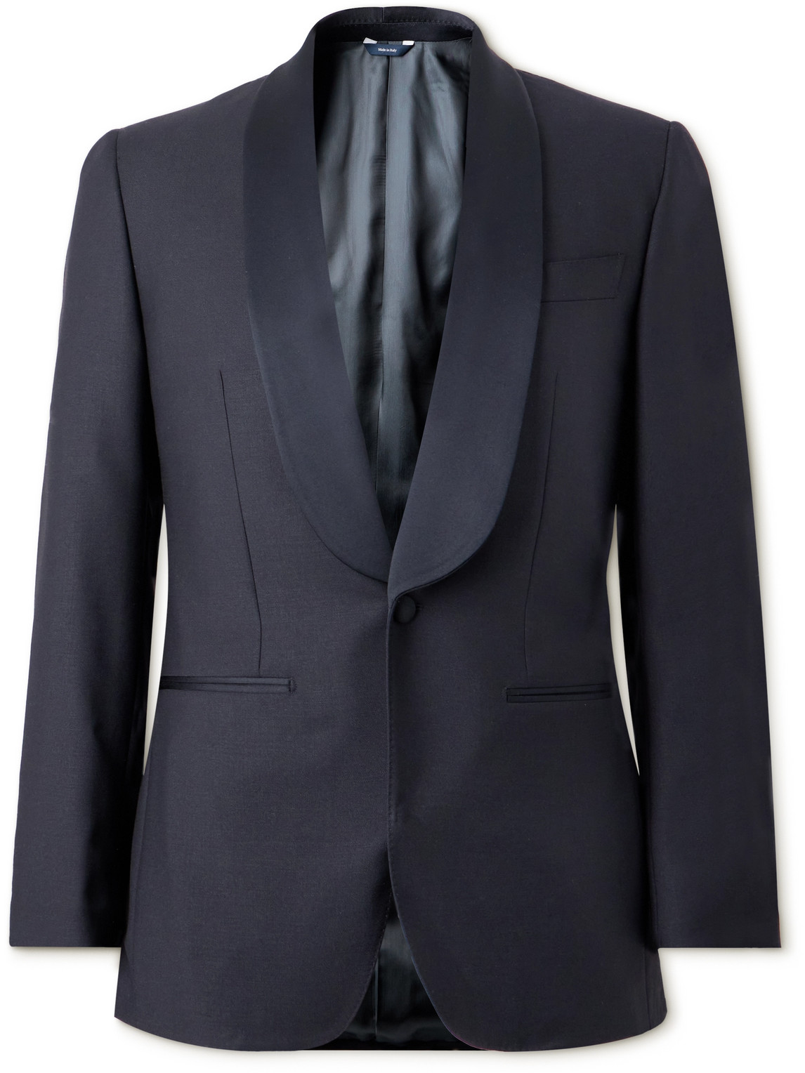 Slim-Fit Shawl-Collar Satin-Trimmed Merino Wool-Blend Tuxedo Jacket
