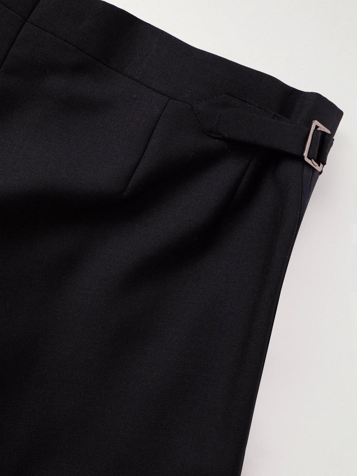 Shop Thom Sweeney Straight-leg Wool And Mohair-blend Twill Suit Trousers In Black