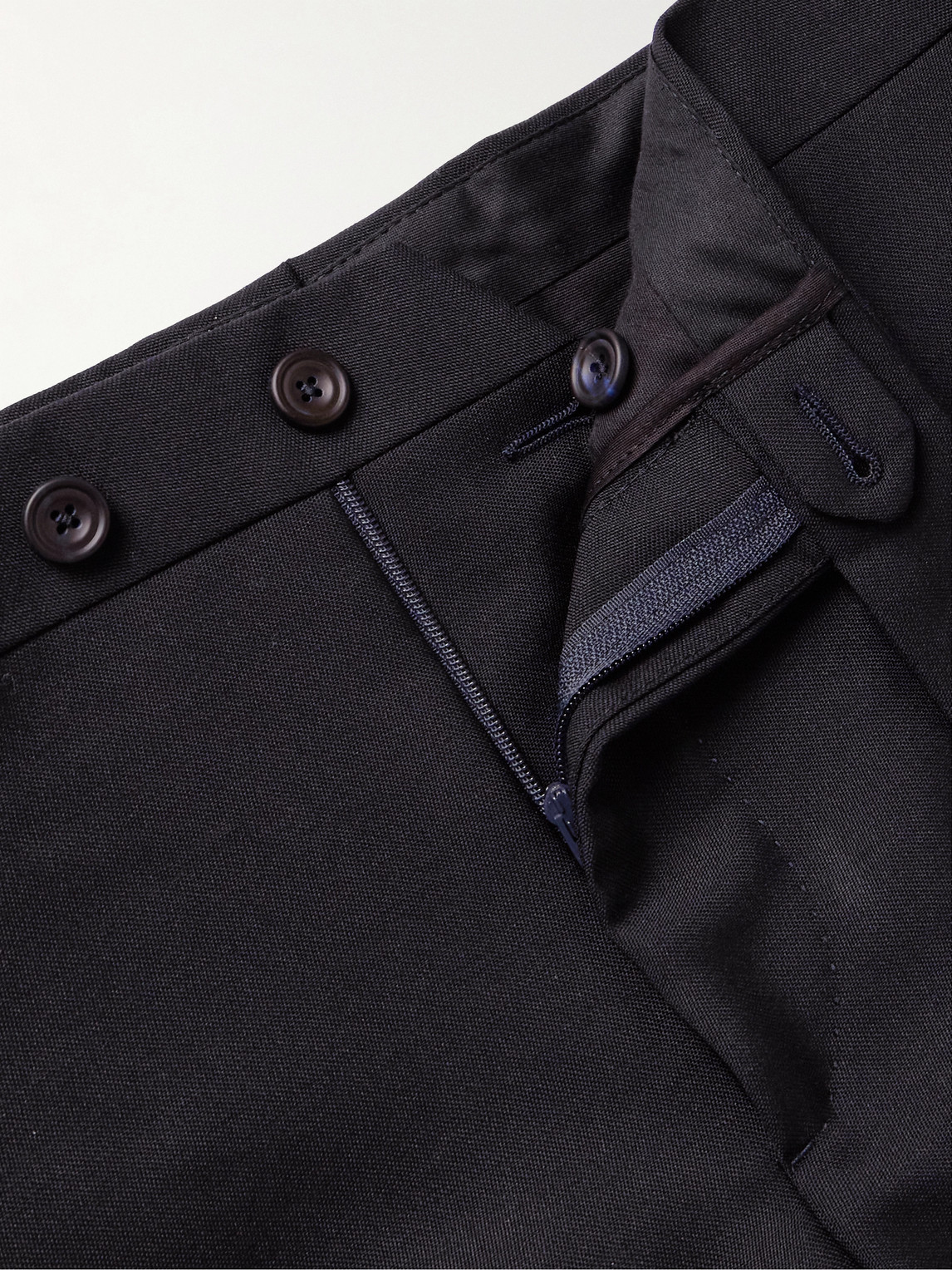 Shop Thom Sweeney Straight-leg Wool And Mohair-blend Twill Suit Trousers In Black