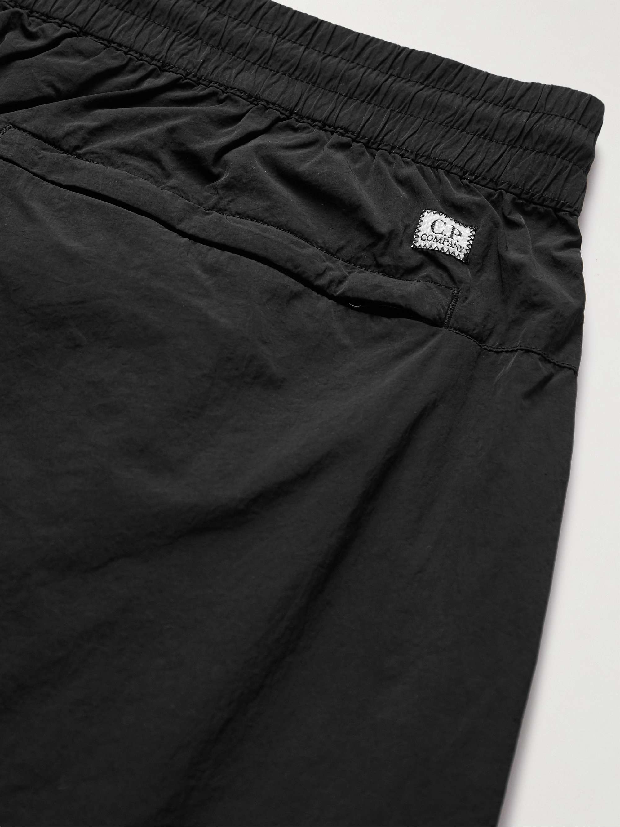 C.P. COMPANY Tapered Logo-Appliquéd Garment-Dyed Chrome-R Trousers