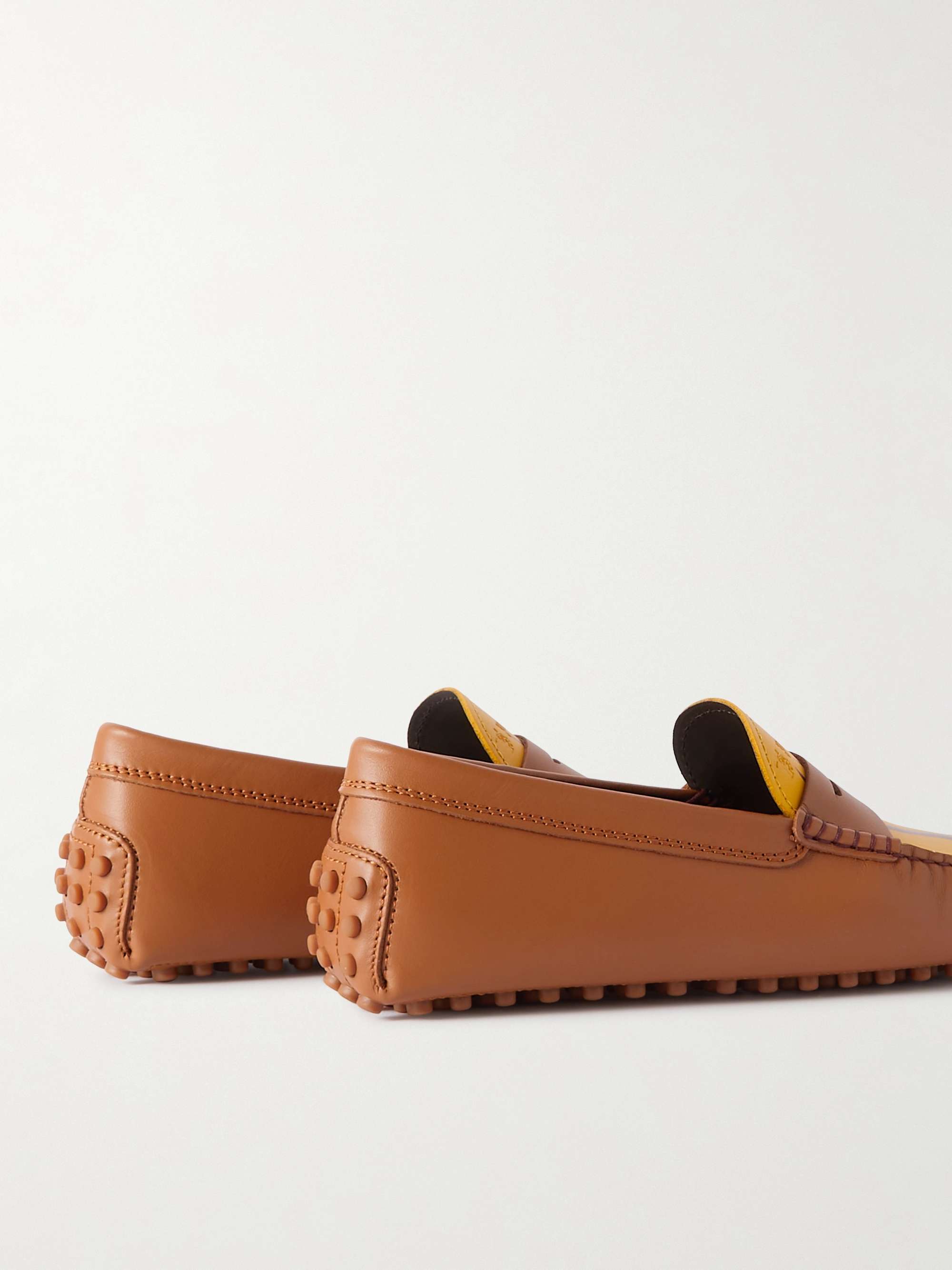 MONCLER GENIUS + Palm Angels + Tod's Gommino Printed Leather Driving Shoes
