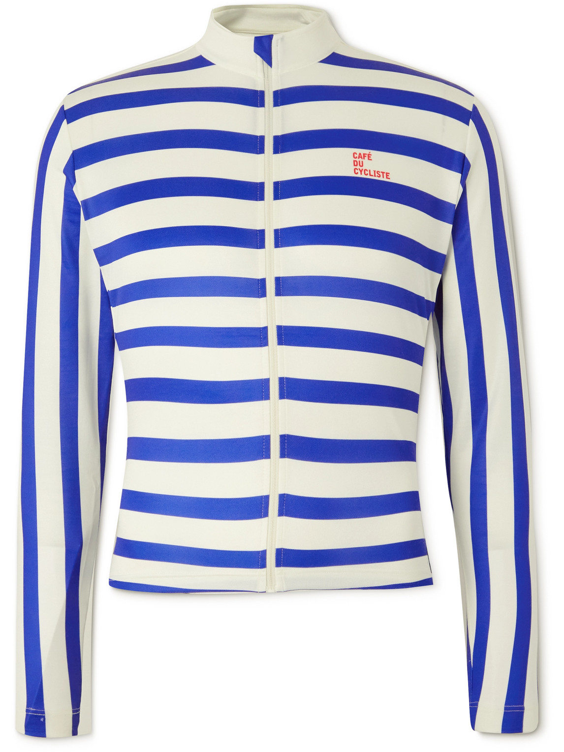 Cafe Du Cycliste Claudette Striped Recycled Cycling Jersey In Blue