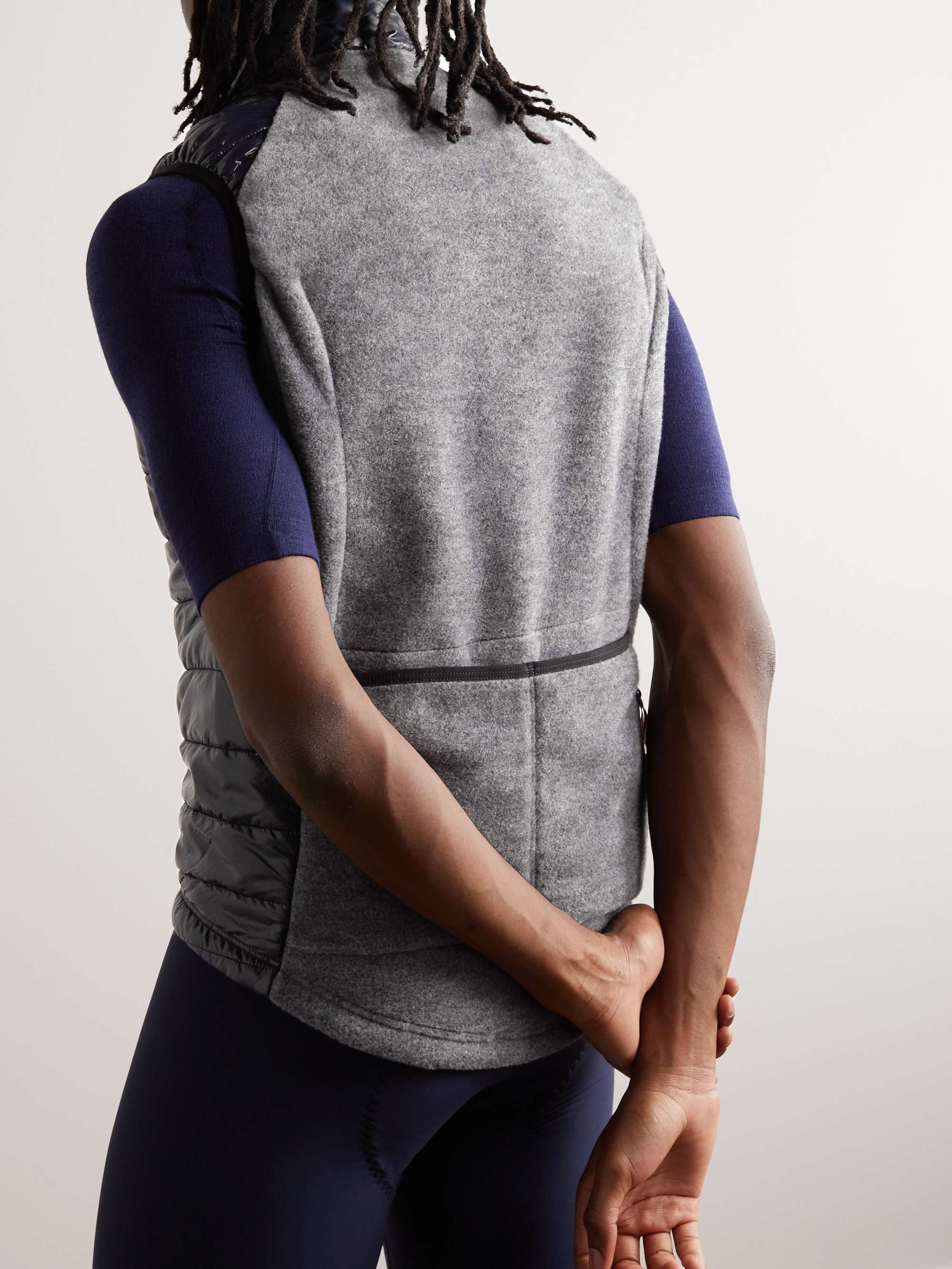 CAFE DU CYCLISTE Padded Quilted Shell and Fleece Gilet