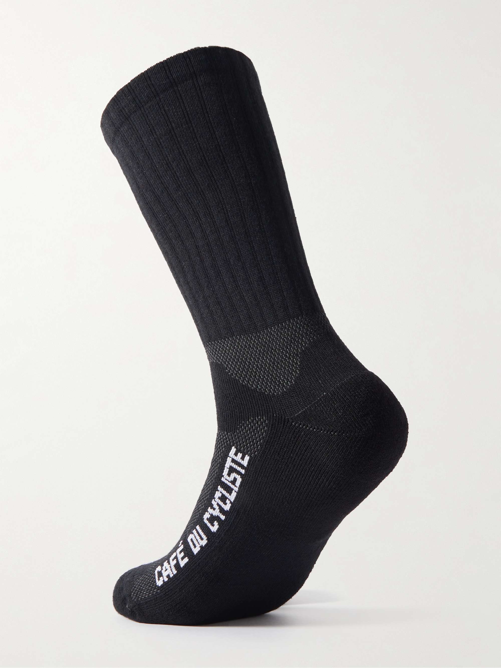 CAFE DU CYCLISTE Ribbed Merino Wool-Blend Cycling Socks