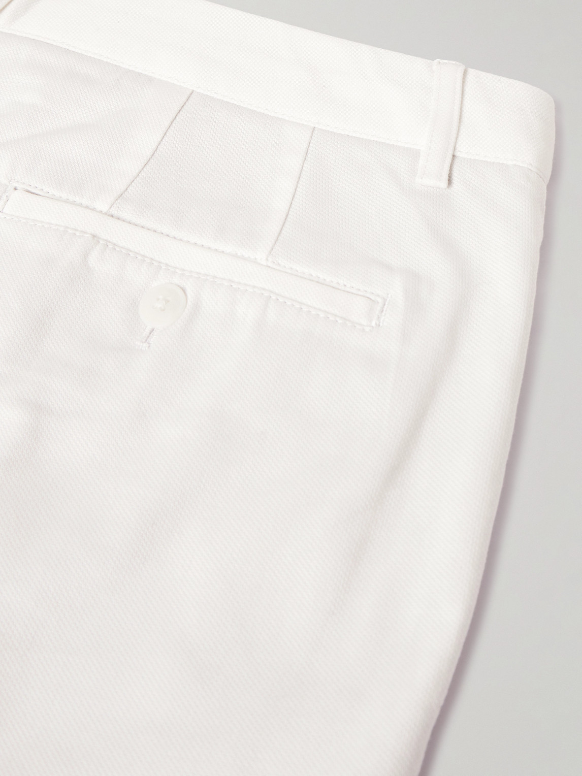 Shop Club Monaco Baxter Straight-leg Stretch-cotton Twill Shorts In White